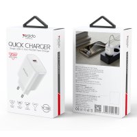 Yesido YC01E 20W Type-C Çıkışlı PD Hızlı Şarj Cihazı - Beyaz