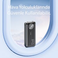Yesido YP41 20.000 mAh Dijital Göstergeli USB3.0 PD Hızlı Şarj Powerbank - Siyah