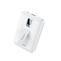 Yesido YP45 10.000 mAh 20W Dijital Göstergeli 15W Kablosuz Şarjlı Standlı Magsafe PD Hızlı Şarj Powerbank - Beyaz