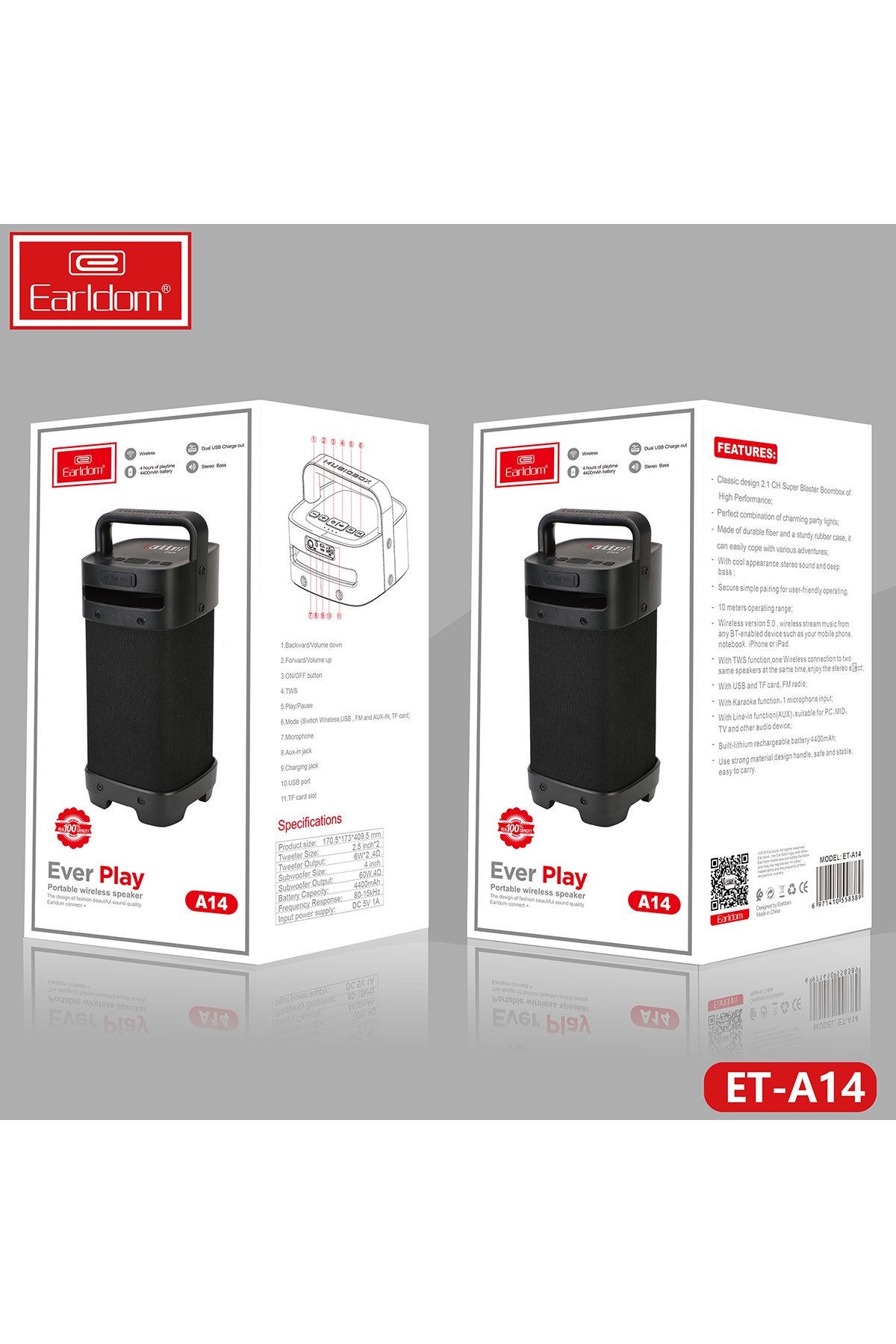 Earldom M63 Bluetooth USB3.0 ve Type C PD Hızlı Şarj FM Transmitter - Siyah