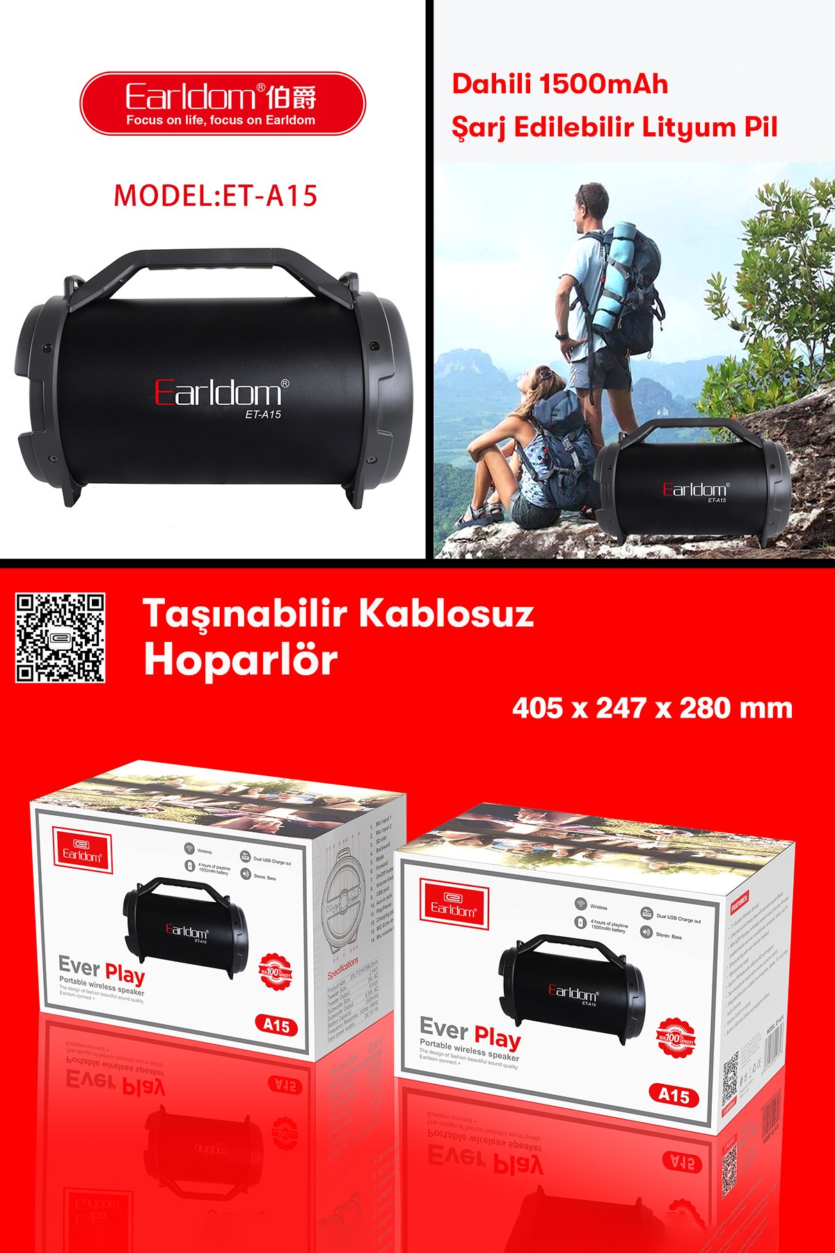 Earldom S5 Su Geçirmez Universal Telefon Kılıfı - Pembe