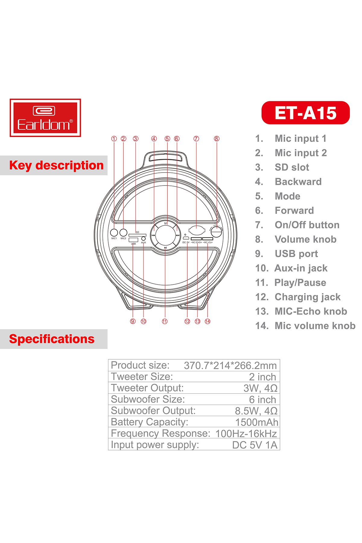 Earldom S5 Su Geçirmez Universal Telefon Kılıfı - Pembe