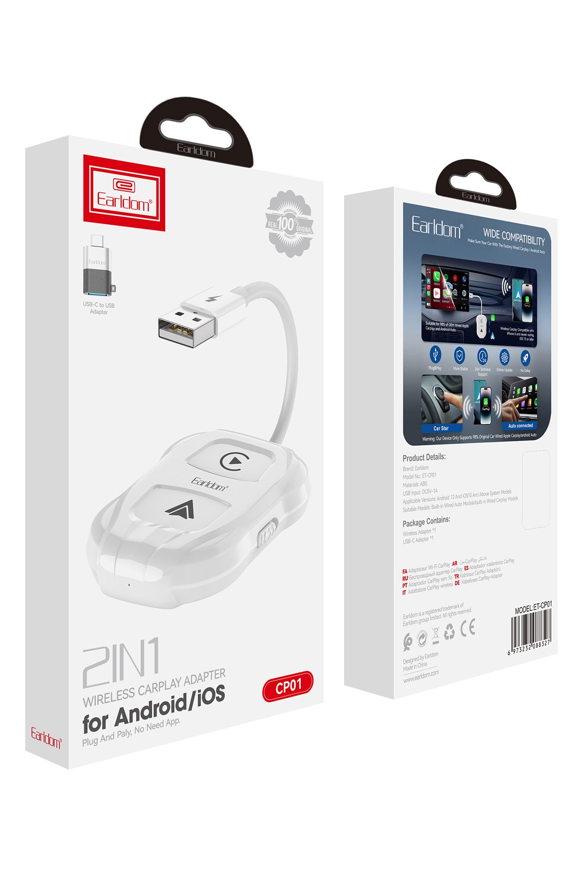 Earldom M74 Bluetooth USB3.0 Dijital FM Transmitter - Siyah