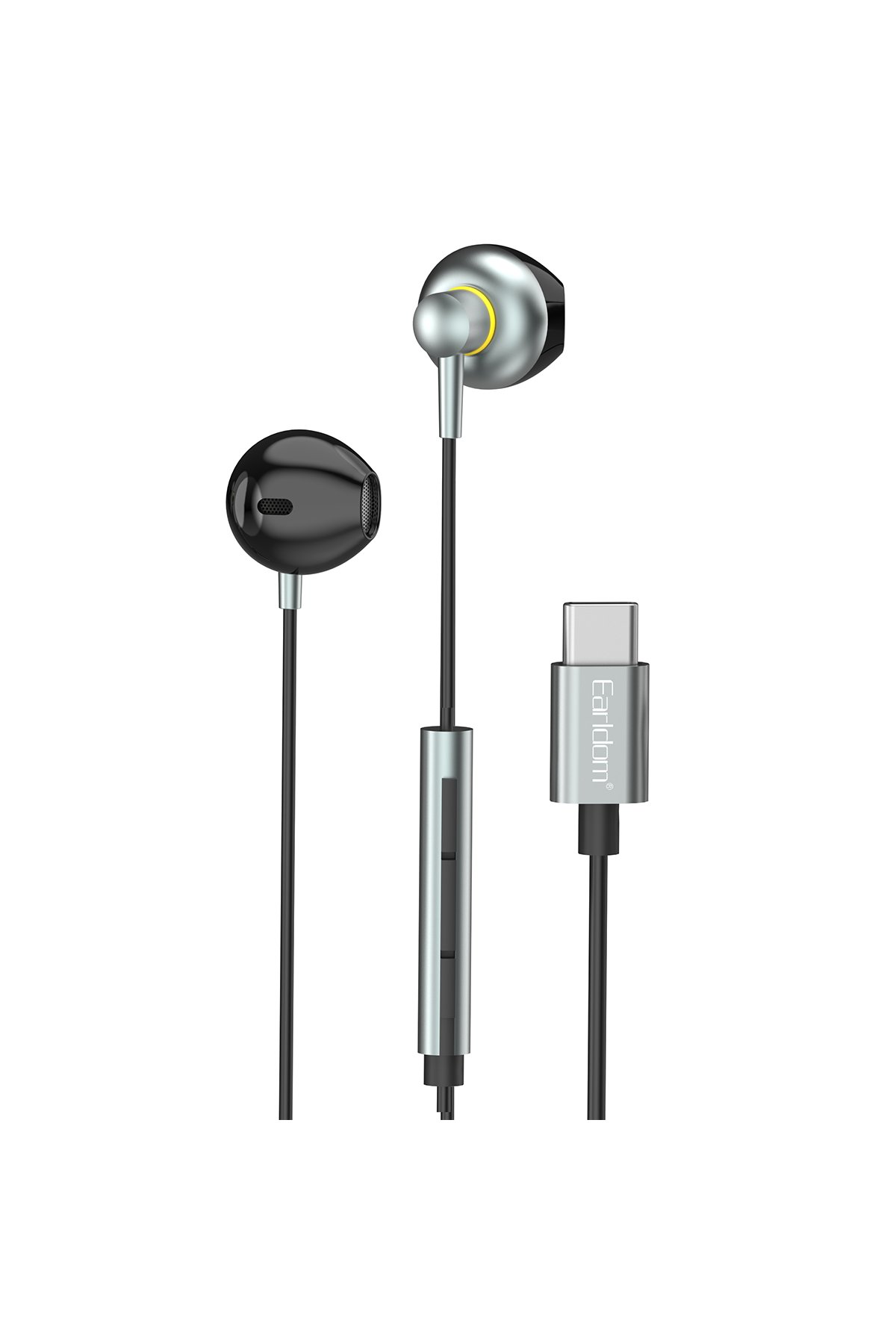 Earldom EC-IC01 1.2M Type-C to Type-C 60W ve Lightning 30W Çift Çıkışlı 2in1 PD Hızlı Şarj Kablosu - Siyah