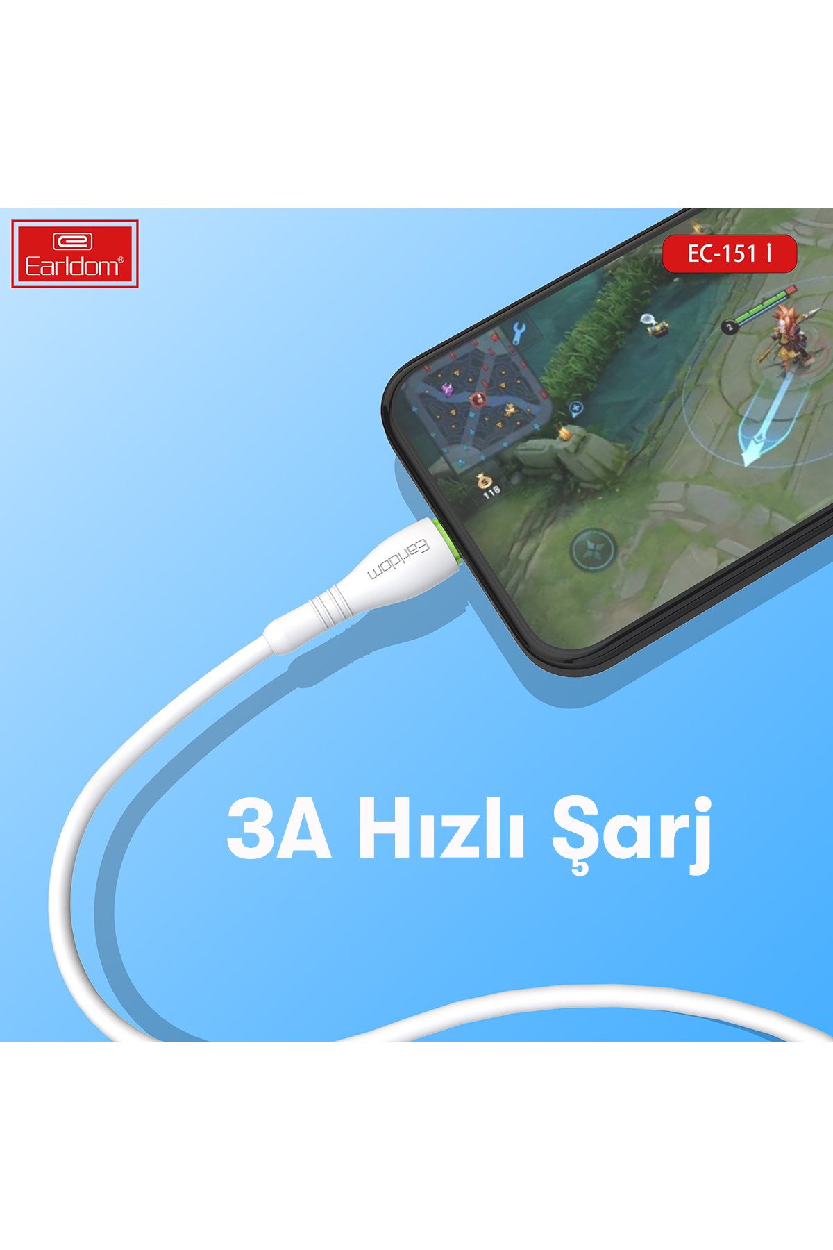 Earldom CP01 Tak Çalıştır 2in1 Type-C to USB Dönüştürücülü Kablosuz CarPlay Adaptör - Beyaz