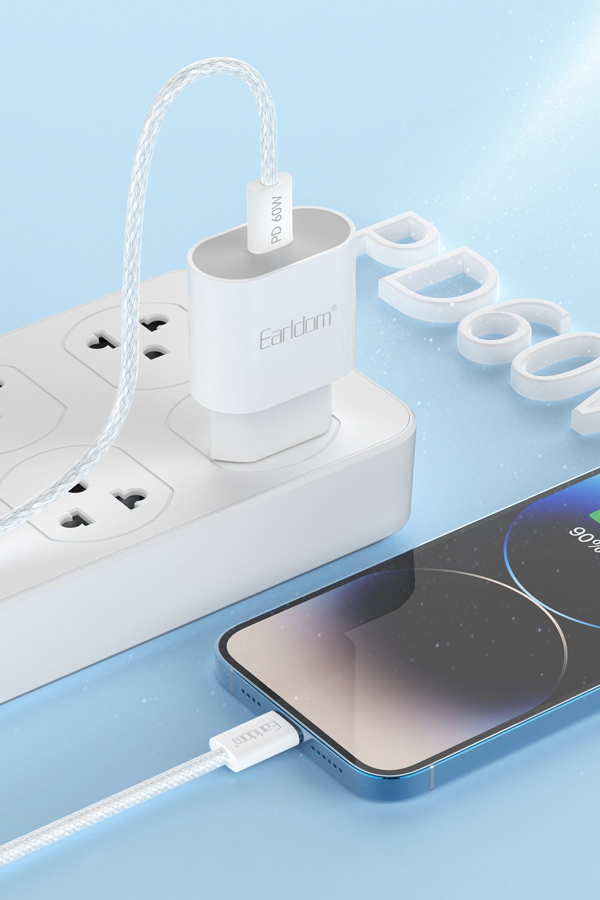 Earldom EC-199L 1.2M 3A USB to Lightning Hızlı Şarj Kablosu - Siyah