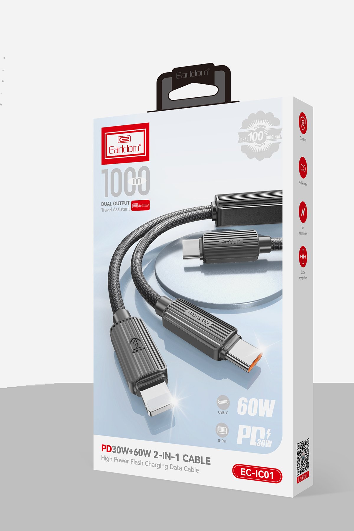 Earldom PD28 10.000 mAh 22.5W Kablosuz Şarjlı Dijital Göstergeli PD Hızlı Şarj Mini Powerbank - Siyah