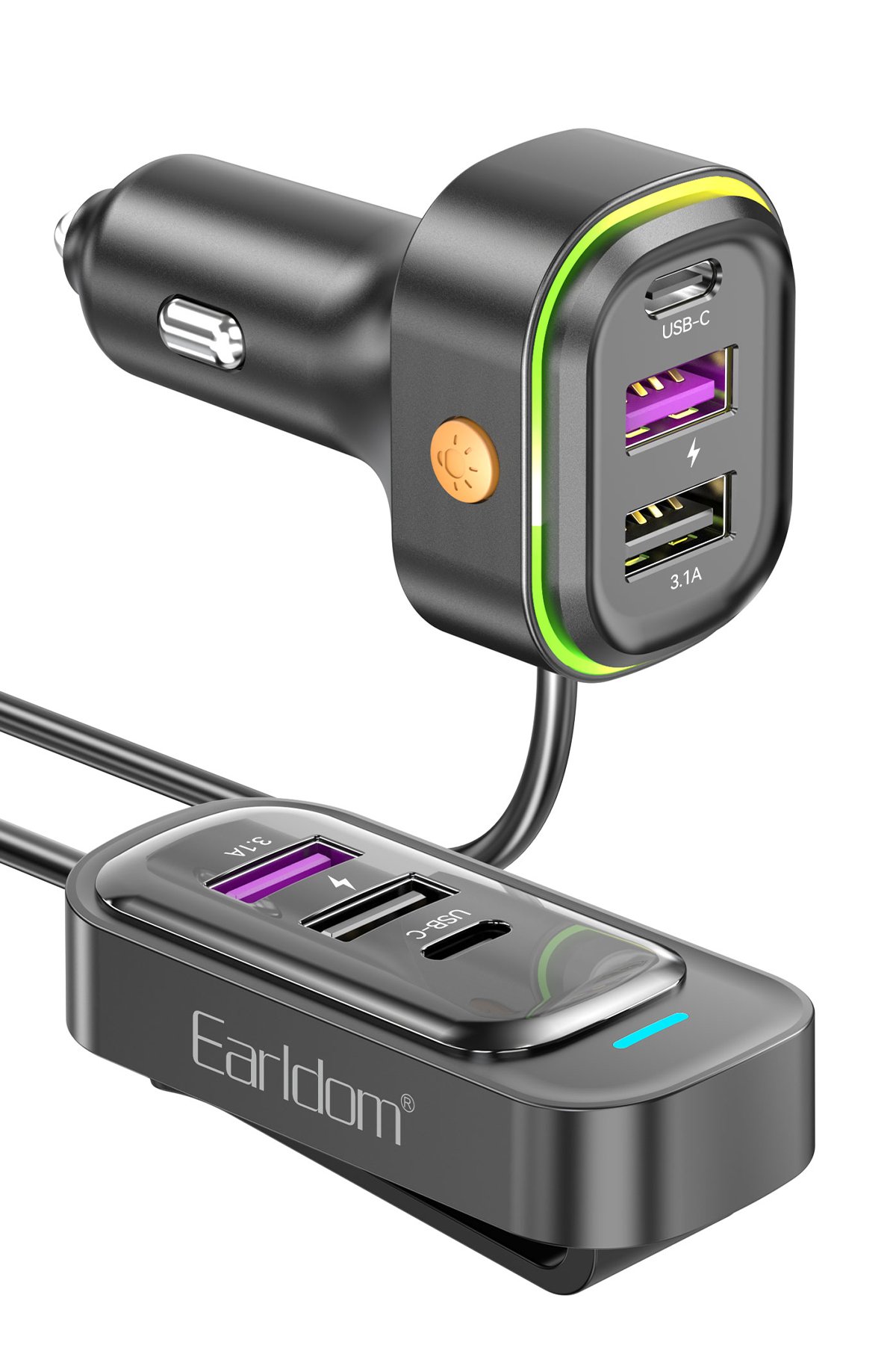 Earldom EC-189CL 1M 20W Dijital Göstergeli Type-C to Lightning PD Hızlı Şarj Kablosu - Siyah