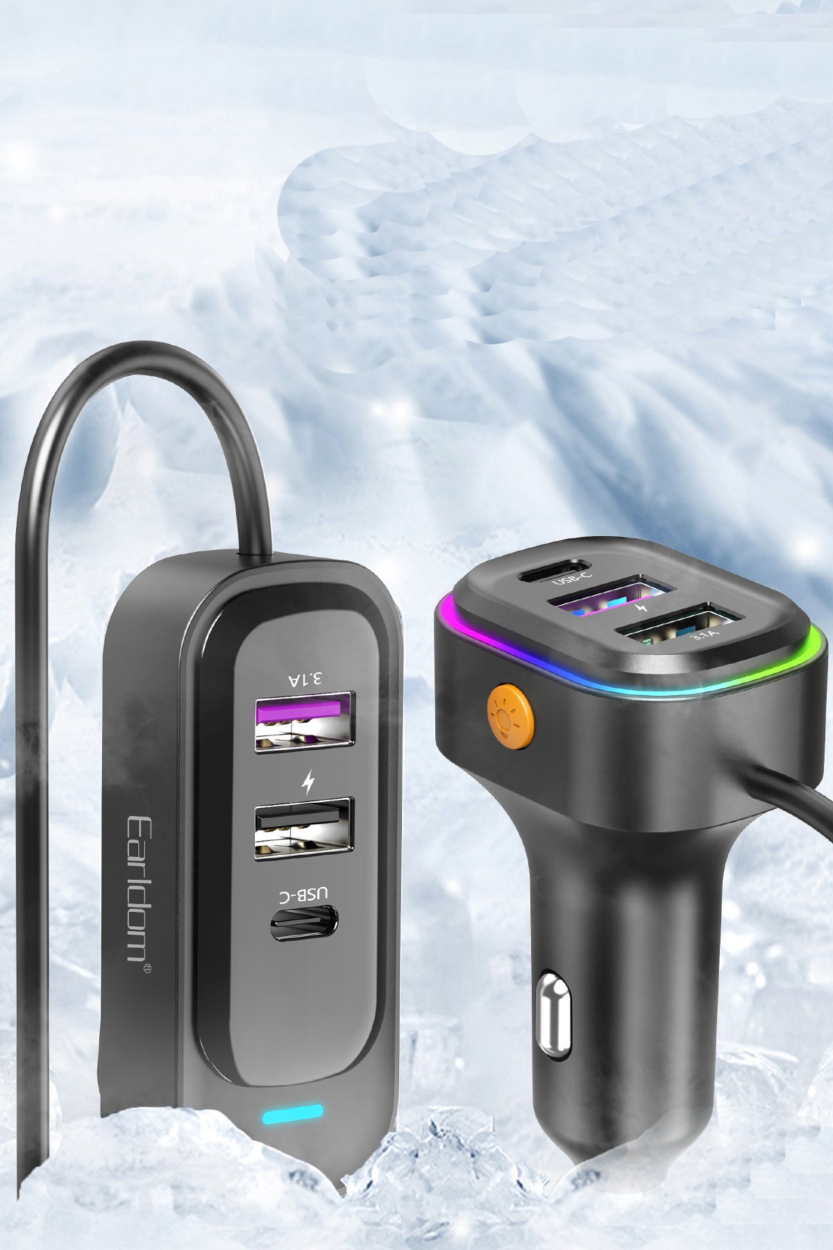 Earldom EC-189CL 1M 20W Dijital Göstergeli Type-C to Lightning PD Hızlı Şarj Kablosu - Siyah