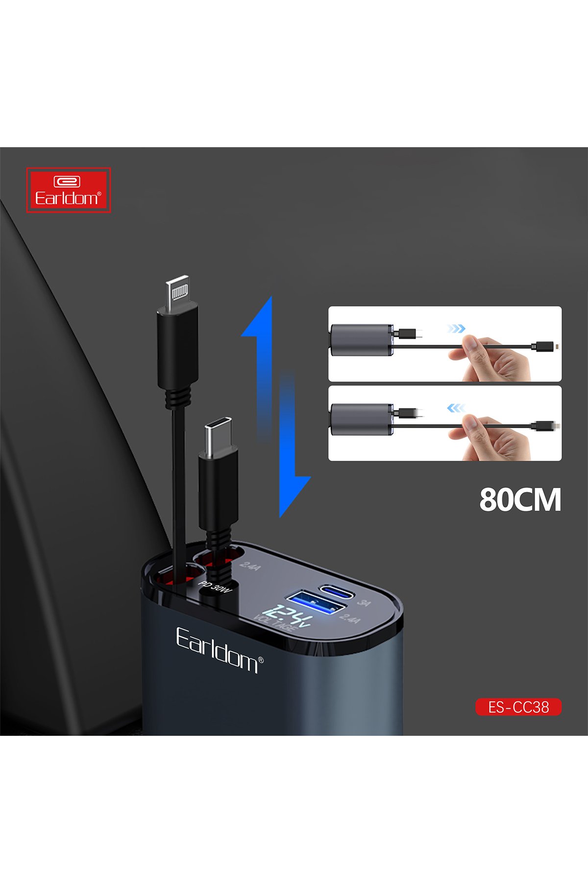 Earldom OT91A Tak Çalıştır USB to Type-C Dönüştürücü - Gümüş