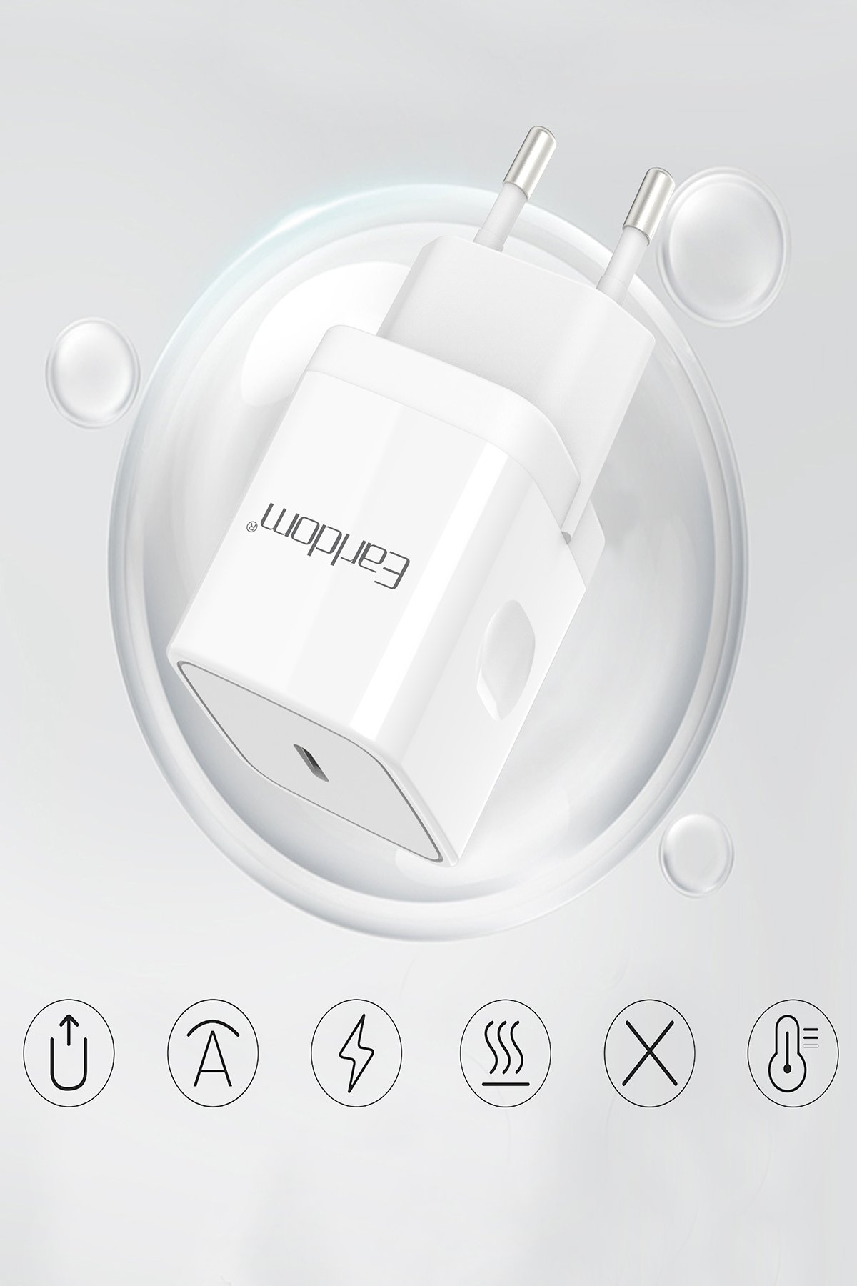 Earldom E68 Type-C Kablolu Kulaklık - Gümüş