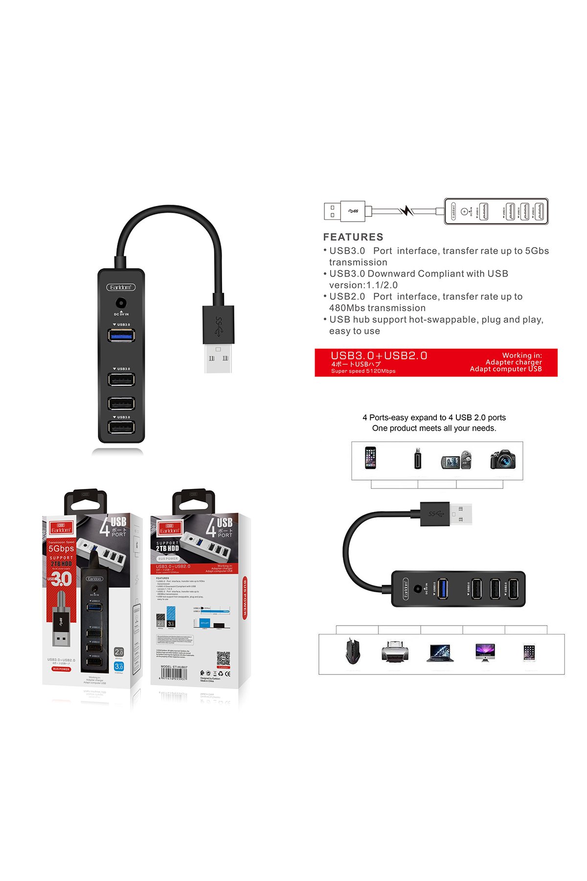 Earldom BH43 Katlanabilir Kafaüstü Bluetooth Kulaklık - Siyah