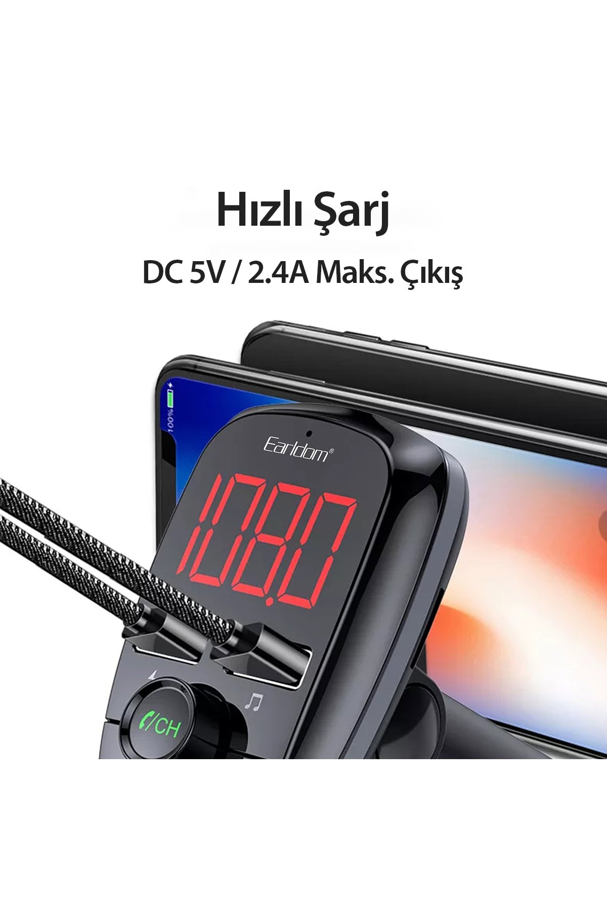 Earldom EC-199L 1.2M 3A USB to Lightning Hızlı Şarj Kablosu - Siyah