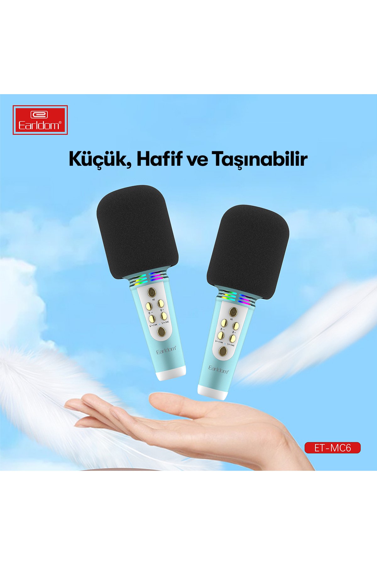 Earldom PD46 5.000 mAh 20W Dahili Type-C Çıkışlı Ekstra Dahili 2.5W Saat Şarj Kablolu PD Hızlı Şarj Mini Powerbank - Siyah