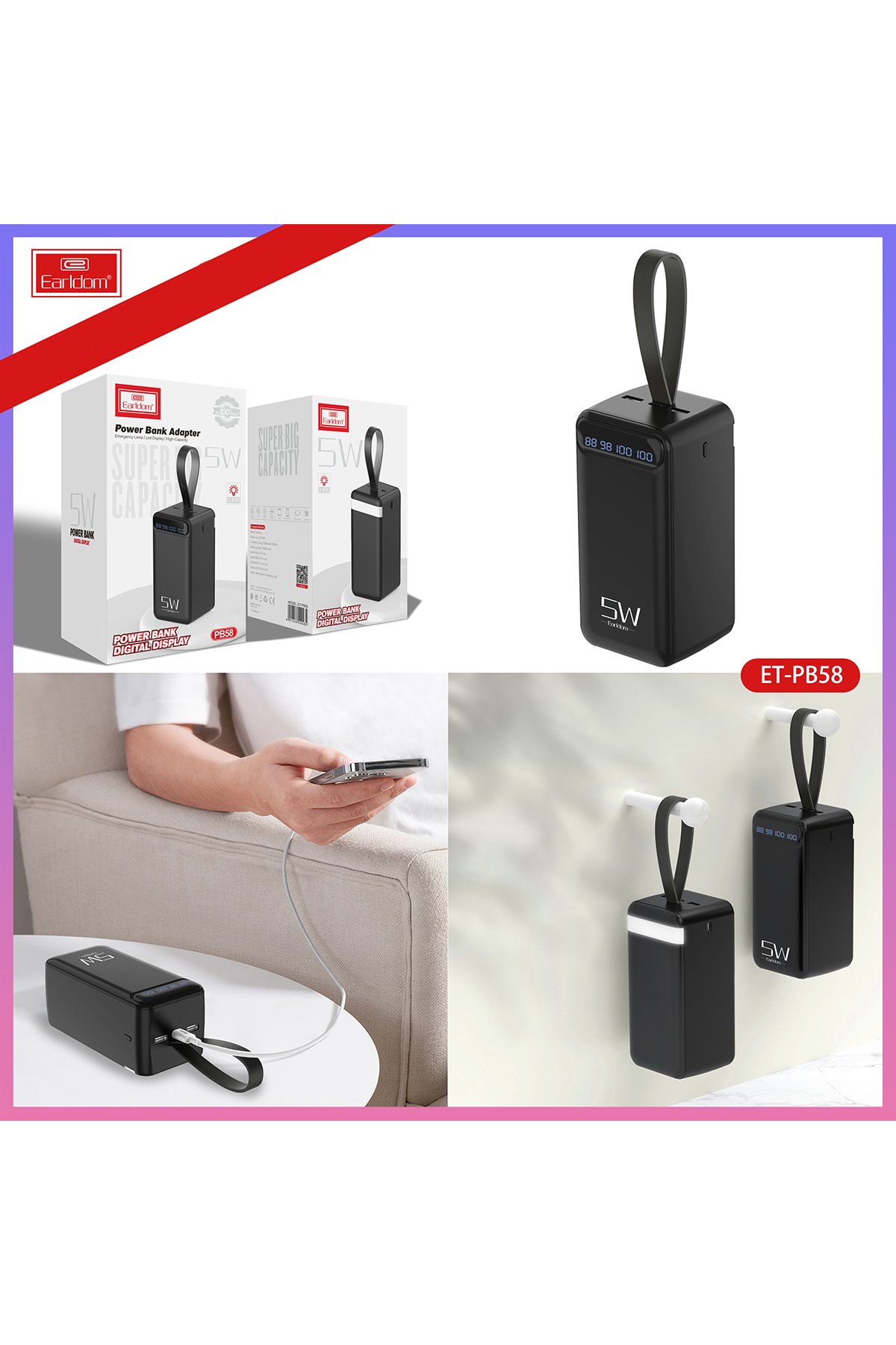 Earldom EH246 Yapışkanlı Ayarlanabilir Araç Tutucu - Siyah