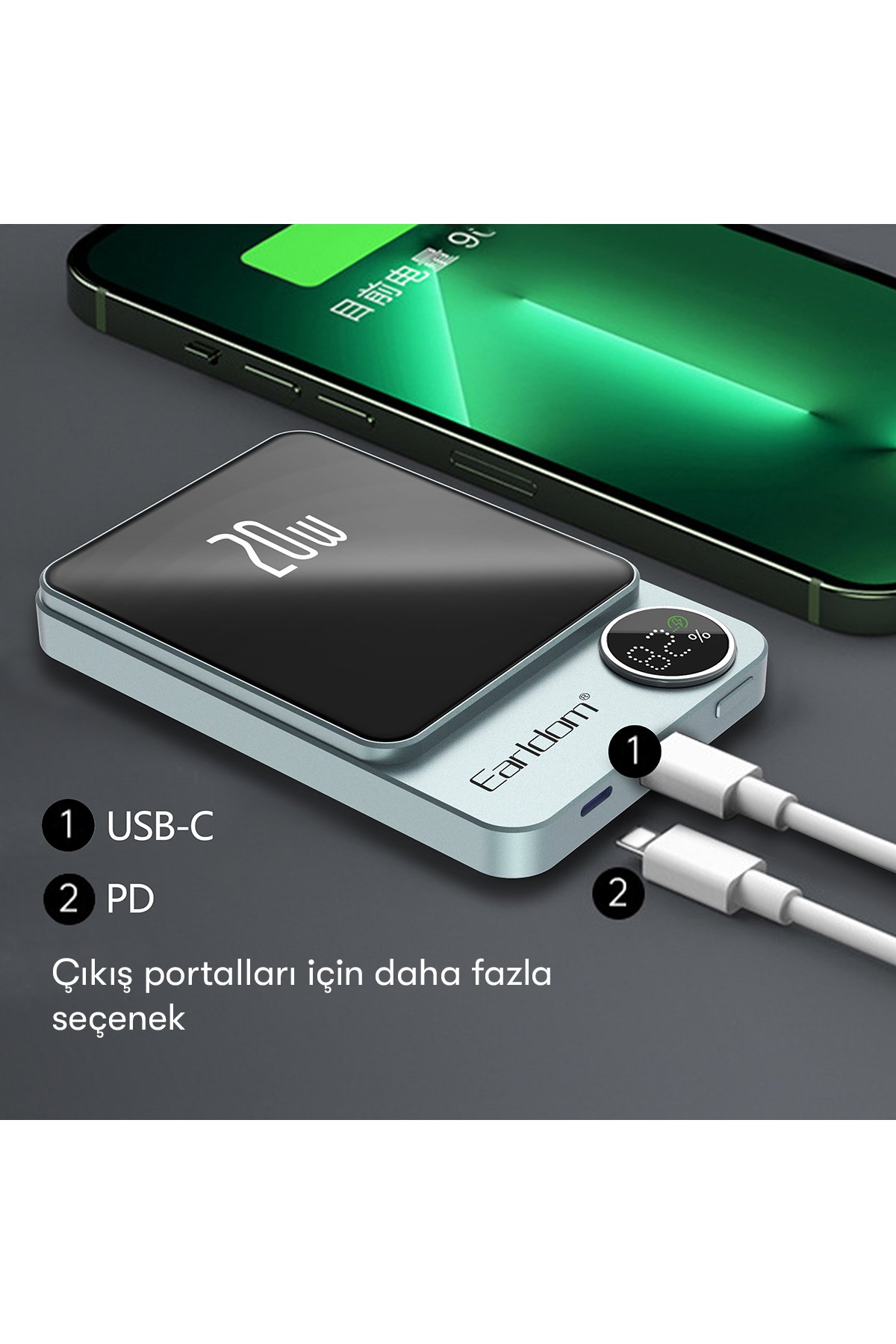 Earldom AUX61 Tak Çalıştır 1M Type-C to 3.5mm Dijital Aux Kablo - Siyah