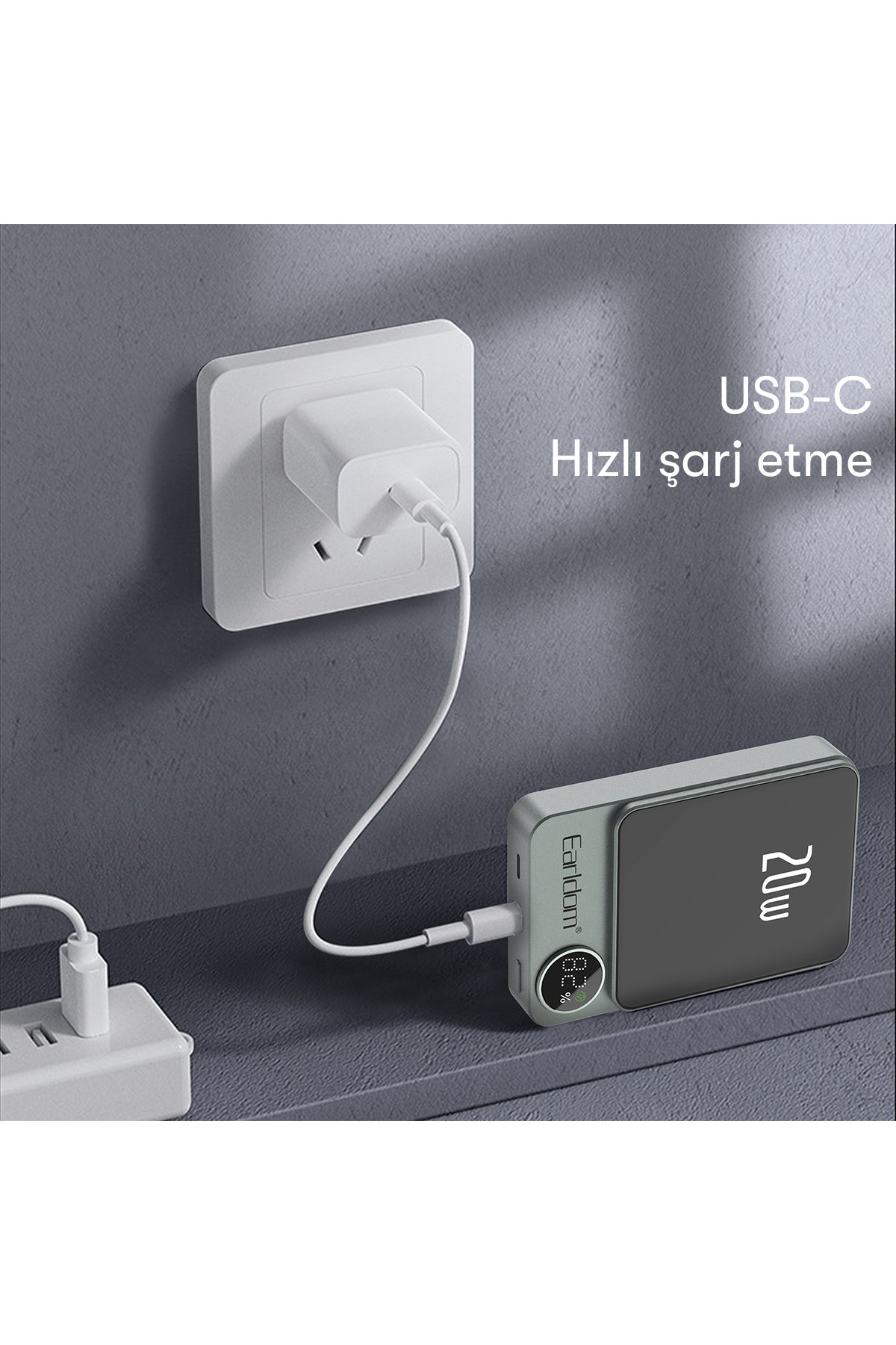 Earldom EH252 Ayarlanabilir Yapışkanlı Manyetik Magsafe Araç Tutucu - Siyah