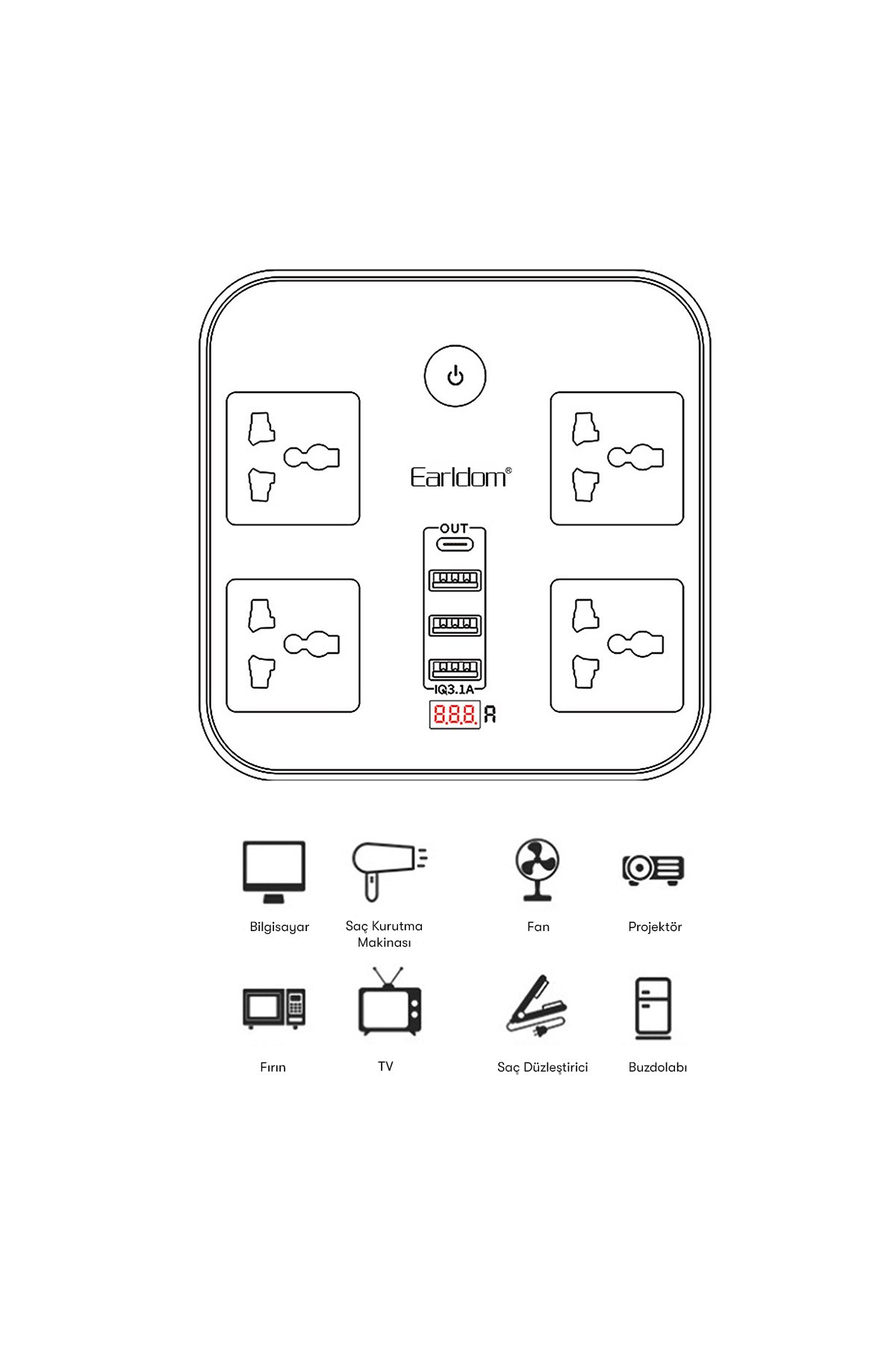 Earldom EC-190CC 2M 60W iPhone 15 Serisi ile Uyumlu Type-C to Type-C PD Hızlı Şarj Kablosu - Beyaz