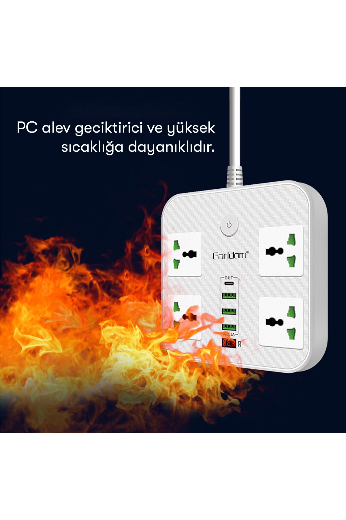 Earldom EC-190CC 2M 60W iPhone 15 Serisi ile Uyumlu Type-C to Type-C PD Hızlı Şarj Kablosu - Beyaz