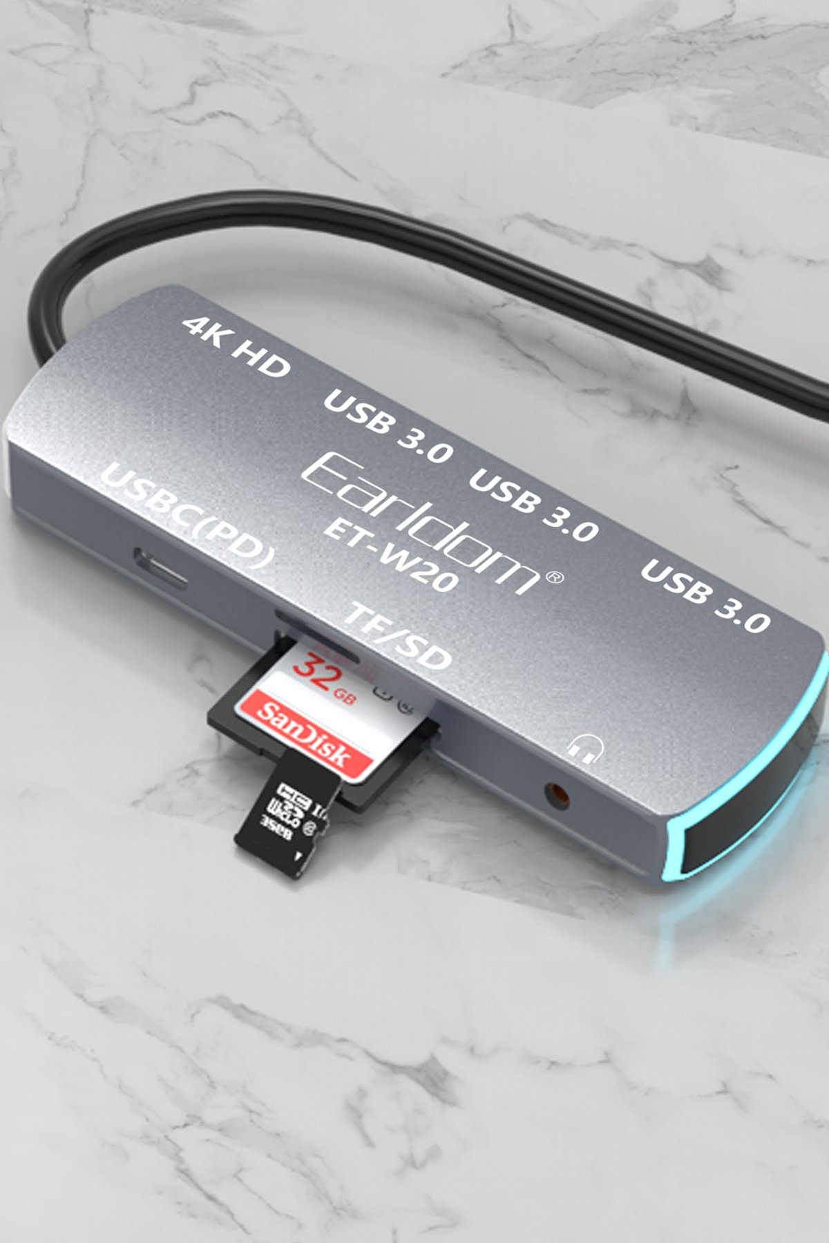 Earldom HUB08 Tak Çalıştır 3 Adet Usb 2.0 ve 1 Adet Usb 3.0 Çıkışlı Usb Çoklayıcı - Siyah
