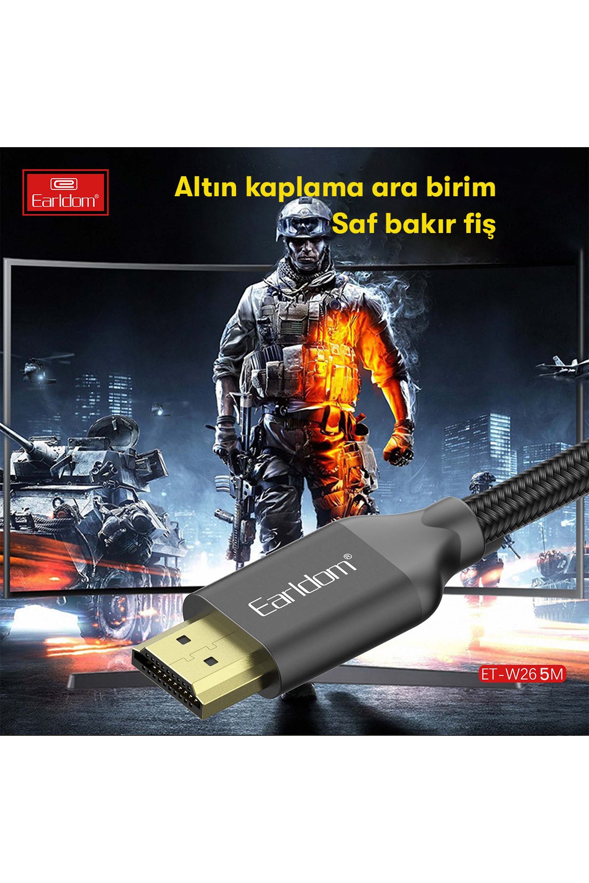Earldom EU47 67W USB QC 3.0 Çıkışlı ve USB to Type-C Kablolu PD Hızlı Şarj Cihazı - Beyaz
