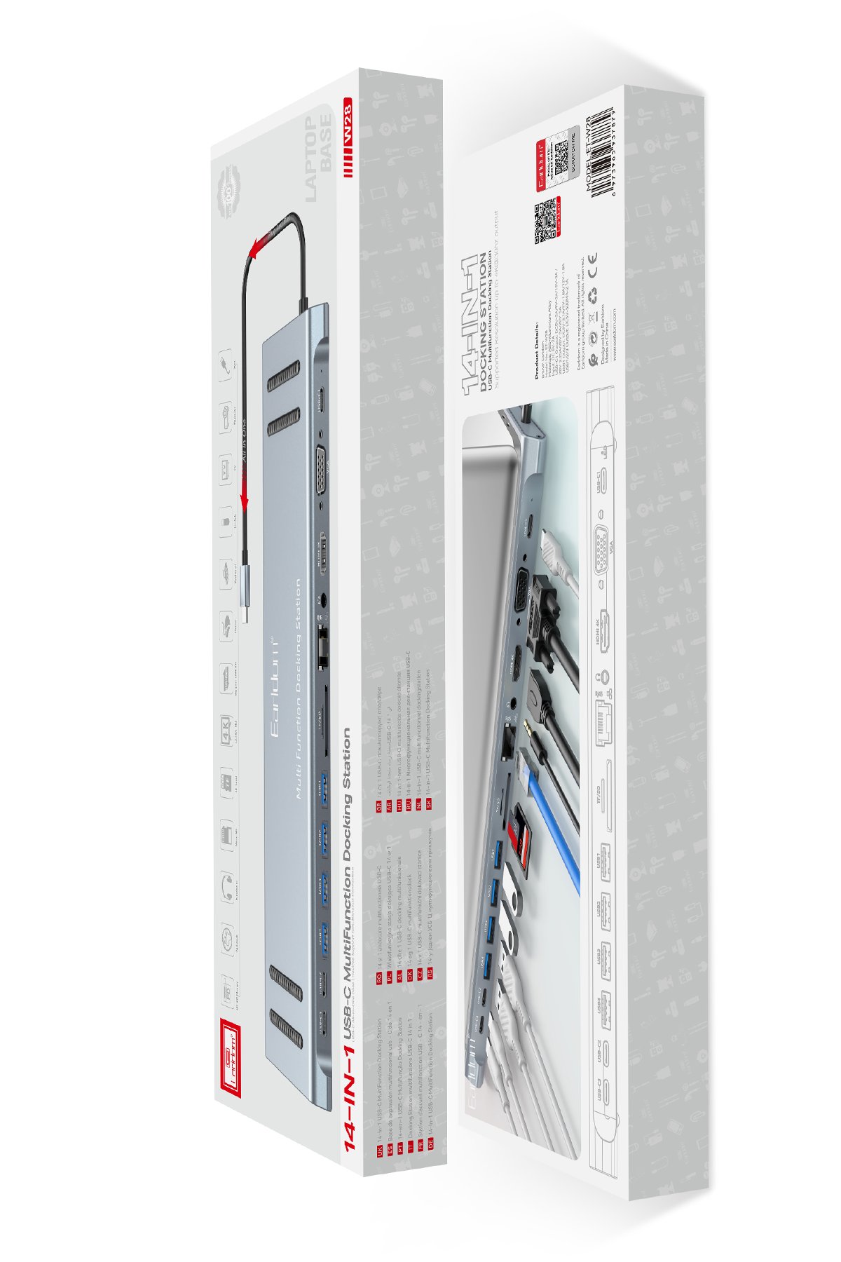 Earldom EU48 120W USB QC 3.0 Çıkışlı ve USB to Type-C Kablolu PD Hızlı Şarj Cihazı - Beyaz