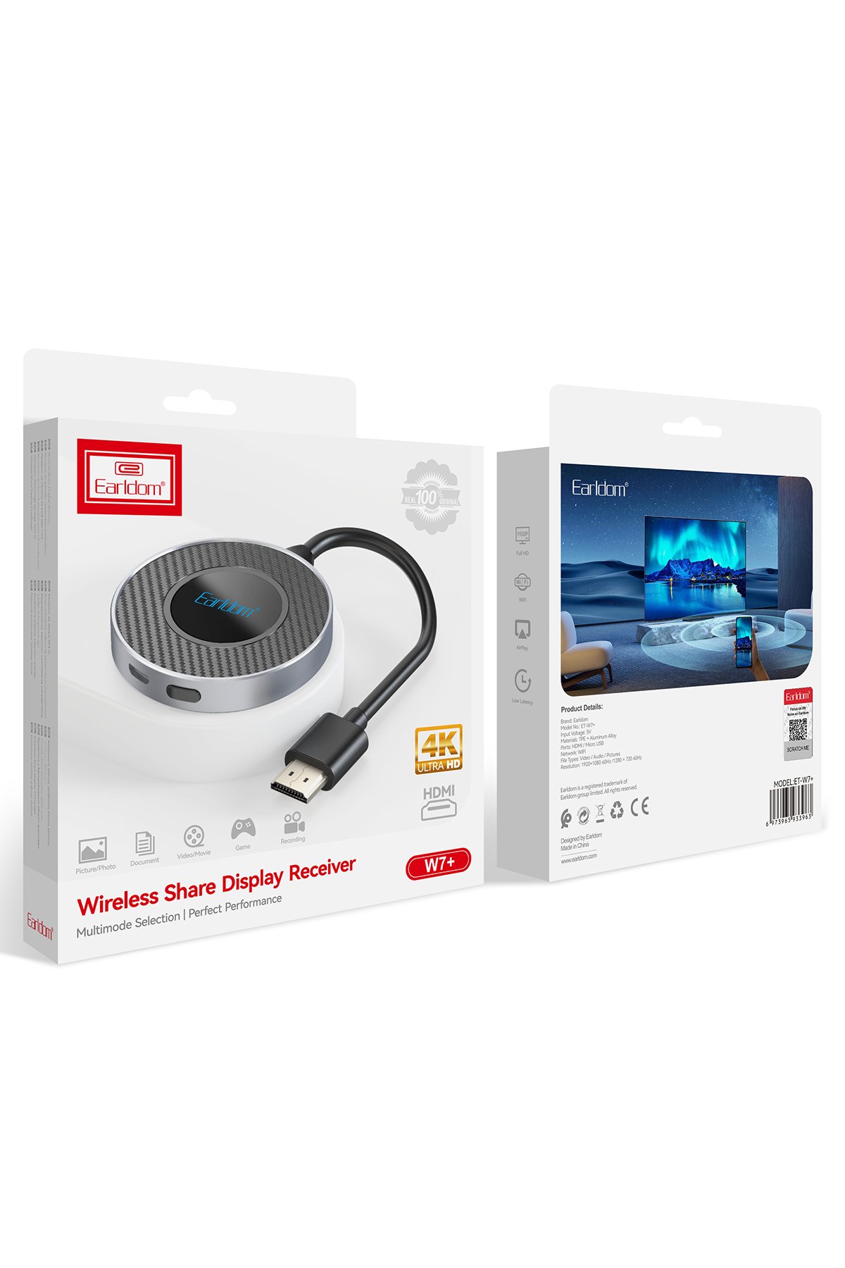 Earldom PD12 5.000 mAh 12W Kablosuz Şarjlı PD Hızlı Şarj Powerbank - Mavi