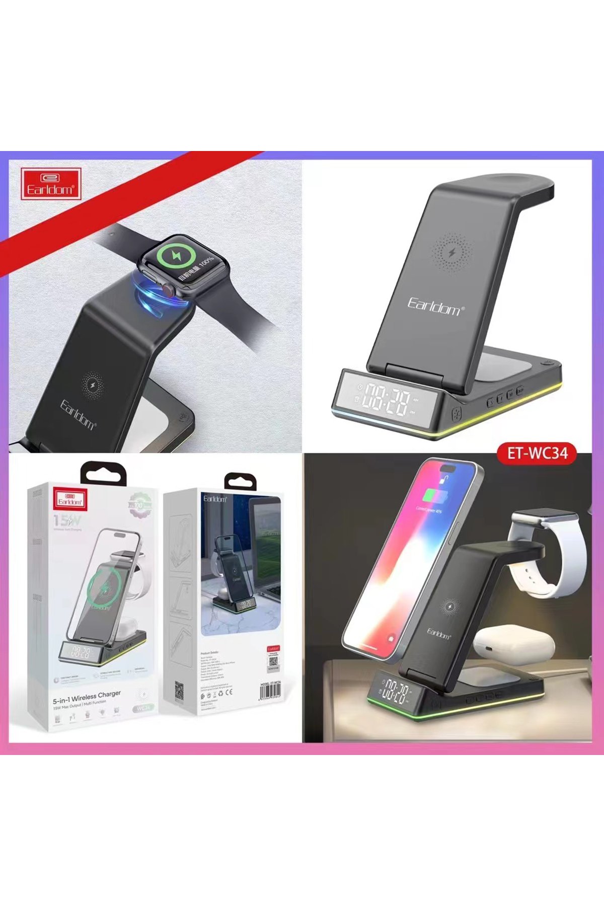Earldom EH283 360 Derece Ayarlanabilir Katlanabilir Metal Masaüstü Telefon Tutucu - Gümüş