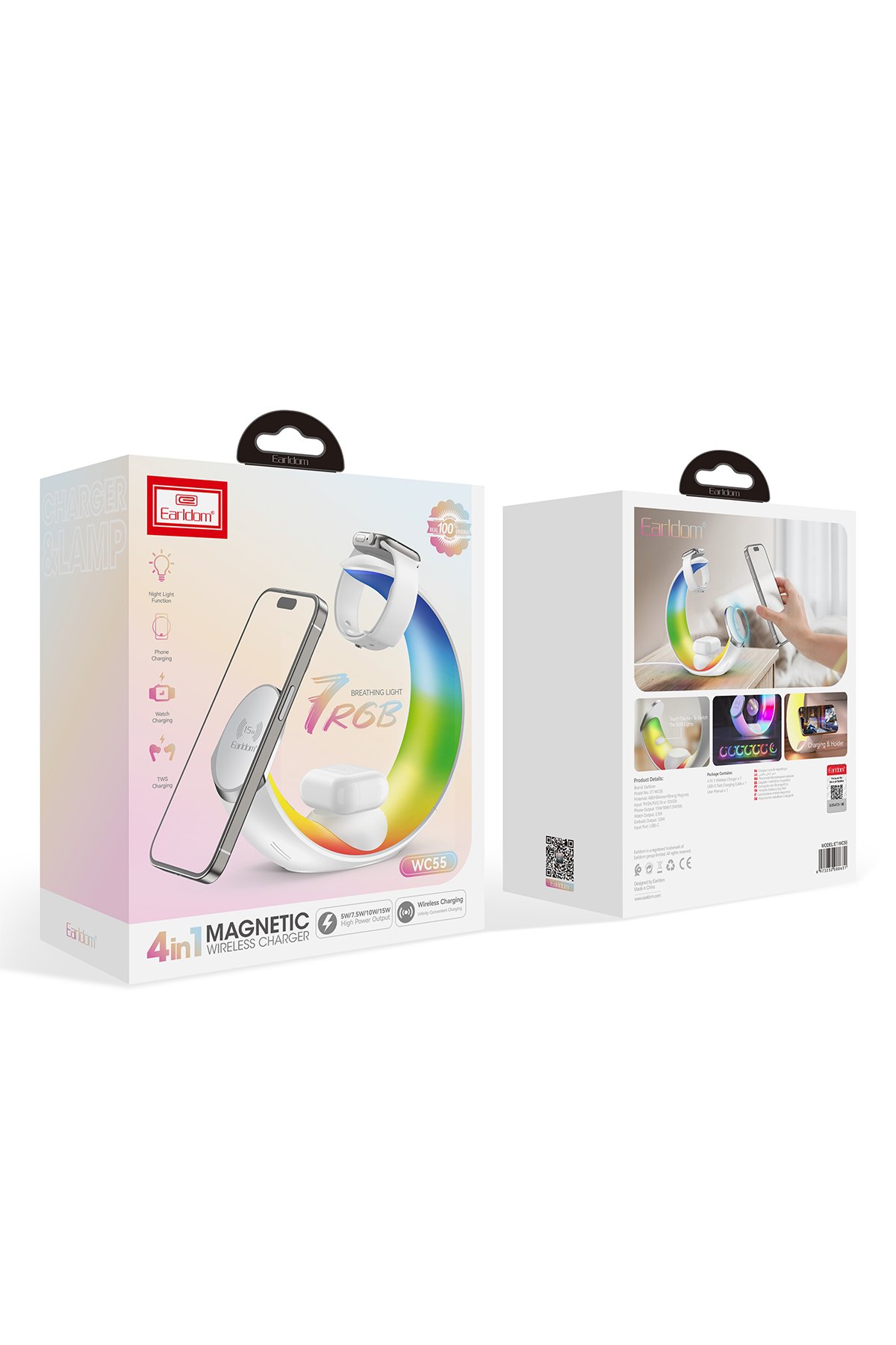 Earldom ES-EU42C 20W Type-C Çıkışlı Ekstra Type-C to Type-C Kablolu PD Hızlı Şarj Cihazı - Beyaz