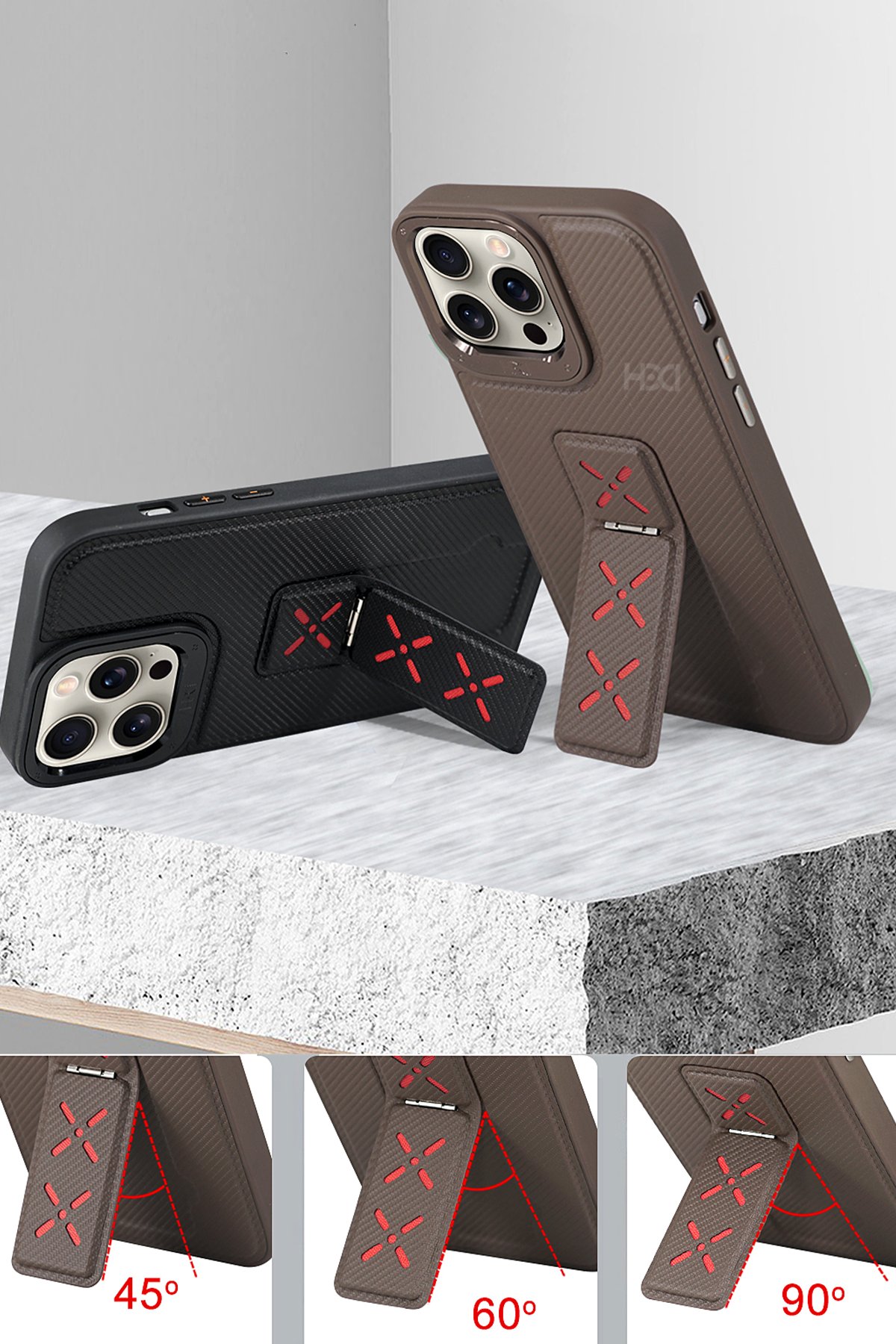 HDD iPhone 14 HBC-265 Madrid Magsafe Standlı Kapak - Lacivert