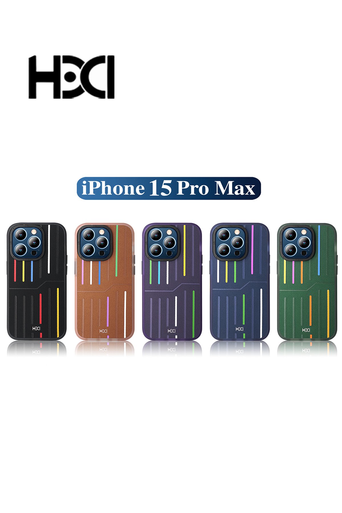 HDD iPhone 14 Pro Max Kılıf HBC-190 Kolaj Kapak - Kahverengi