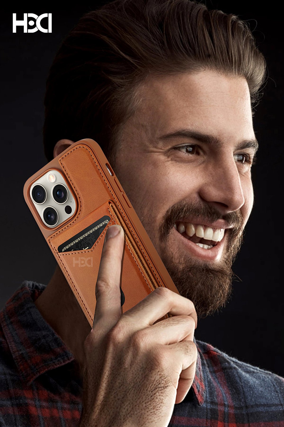 HDD iPhone 15 Pro HBC-239 Colombo Standlı Kapak - Koyu Yeşil