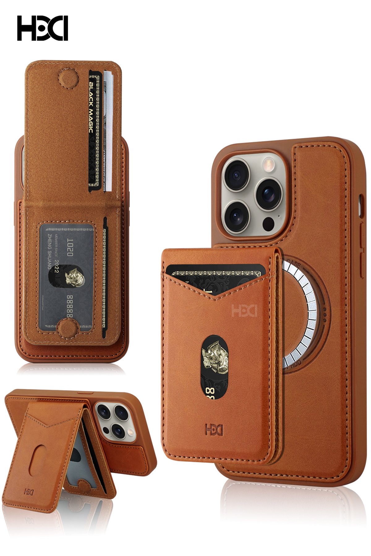 HDD iPhone 15 Pro Max Kılıf HBC-163 Times Kapak - Koyu Yeşil