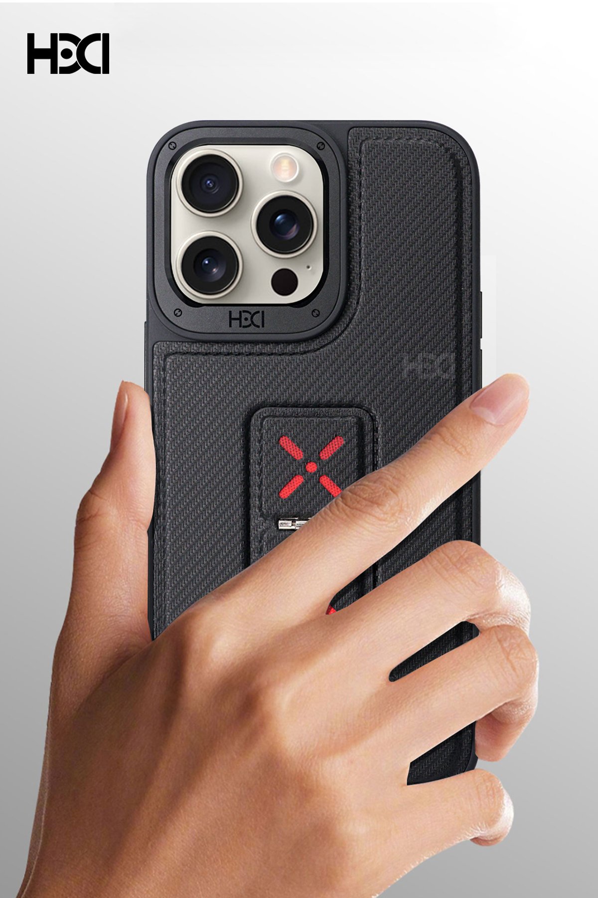 HDD iPhone 15 Pro Max Kılıf HBC-222 Bern Kapak - Gri