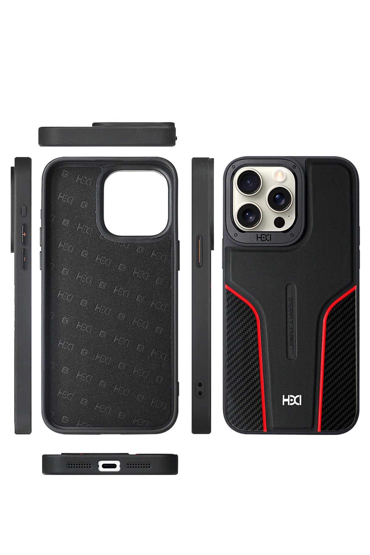 HDD iPhone 15 Pro Max Kılıf HBC-190 Kolaj Kapak - Koyu Yeşil