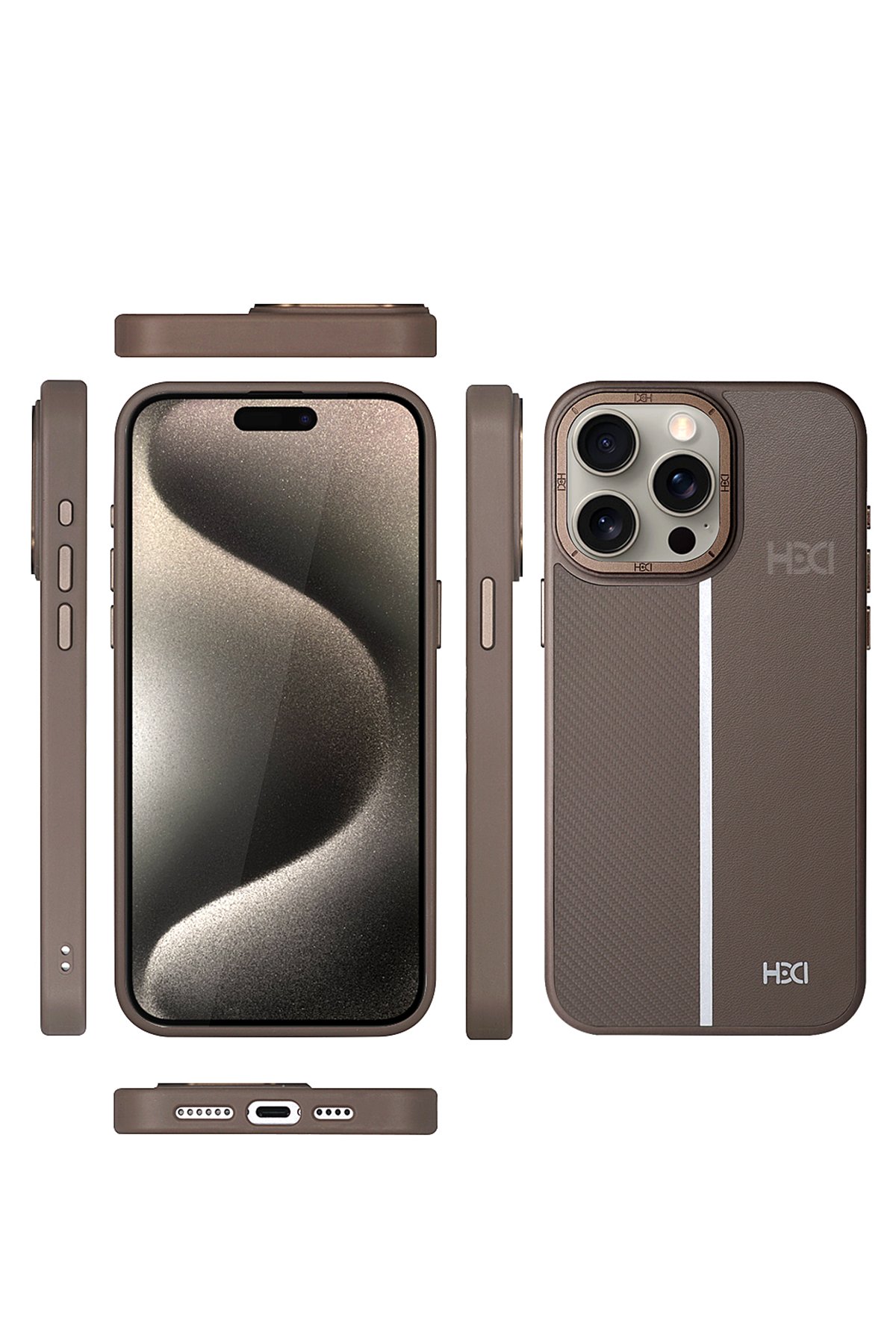 HDD iPhone 15 Pro Max Kılıf HBC-190 Kolaj Kapak - Derin Mor