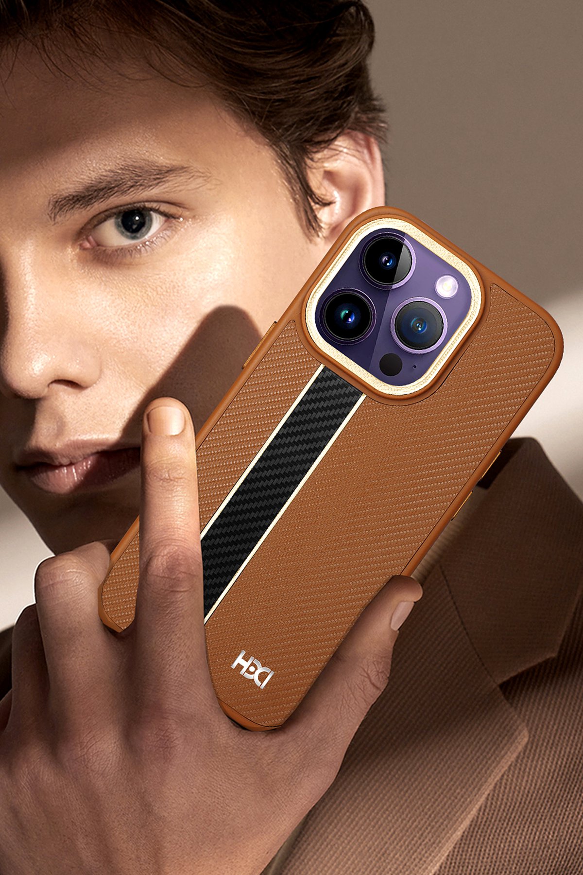 HDD iPhone 15 Pro Max HBC-248 Lima Standlı Kapak - Titan Gri