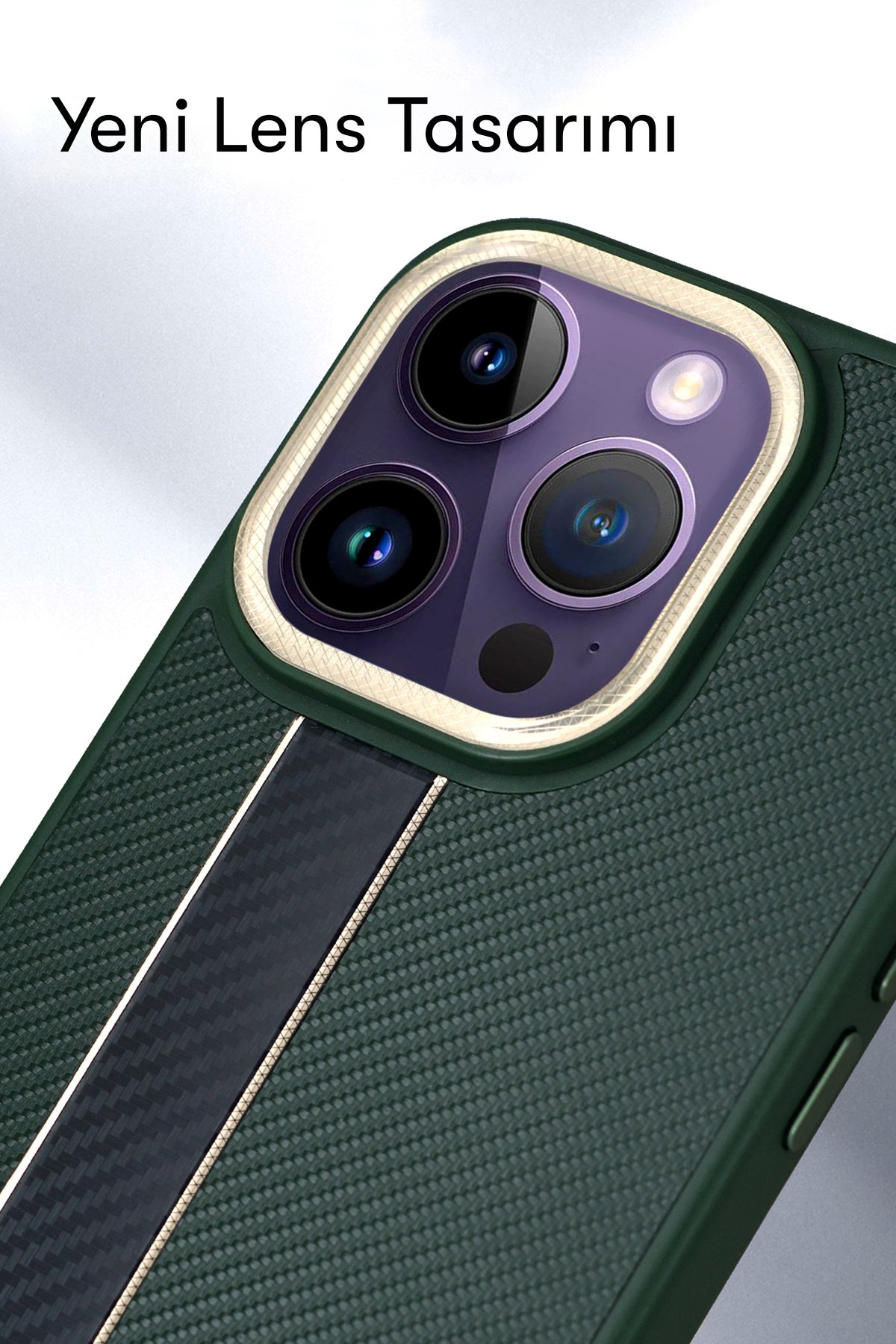 HDD iPhone 15 Pro Max Kılıf HBC-221 Roma Kapak - Koyu Yeşil