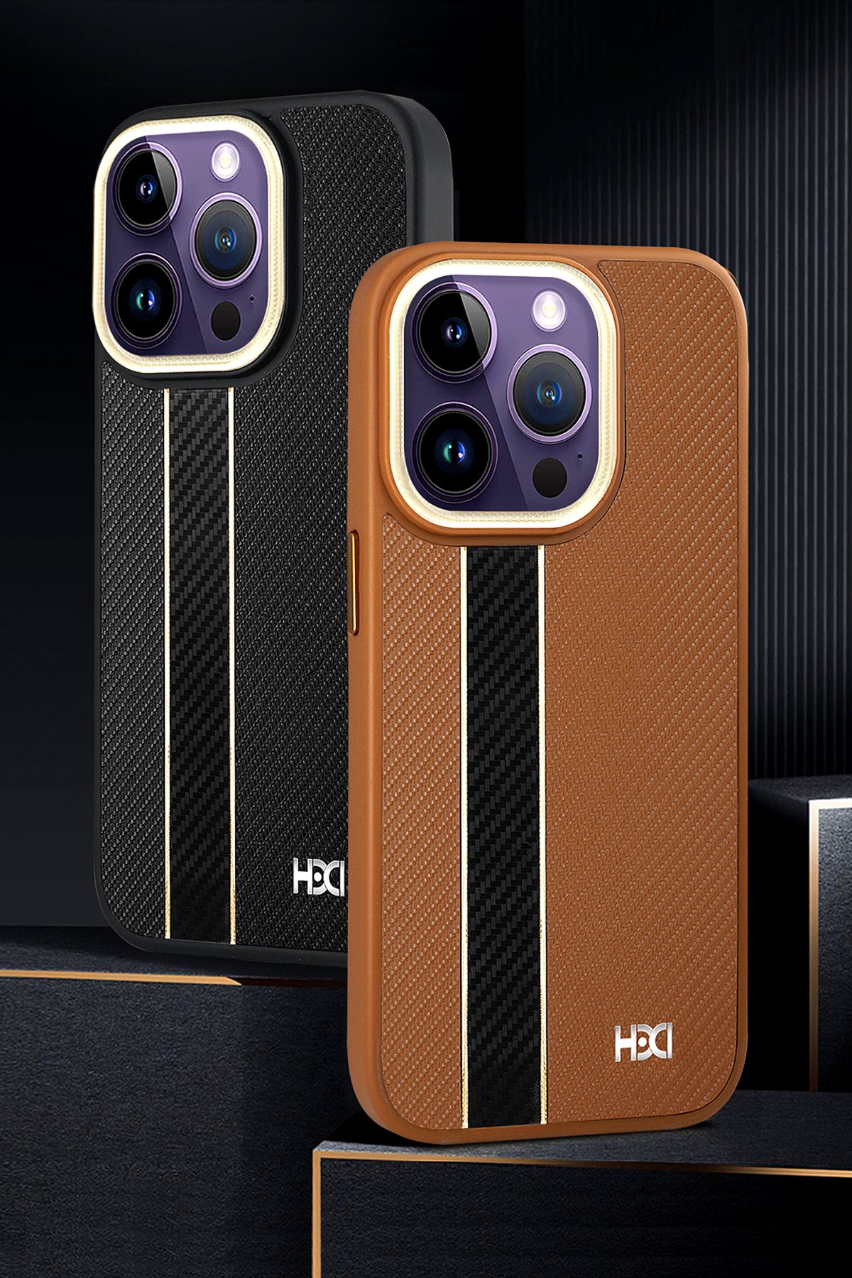 HDD iPhone 15 Pro Max Kılıf HBC-221 Roma Kapak - Koyu Yeşil