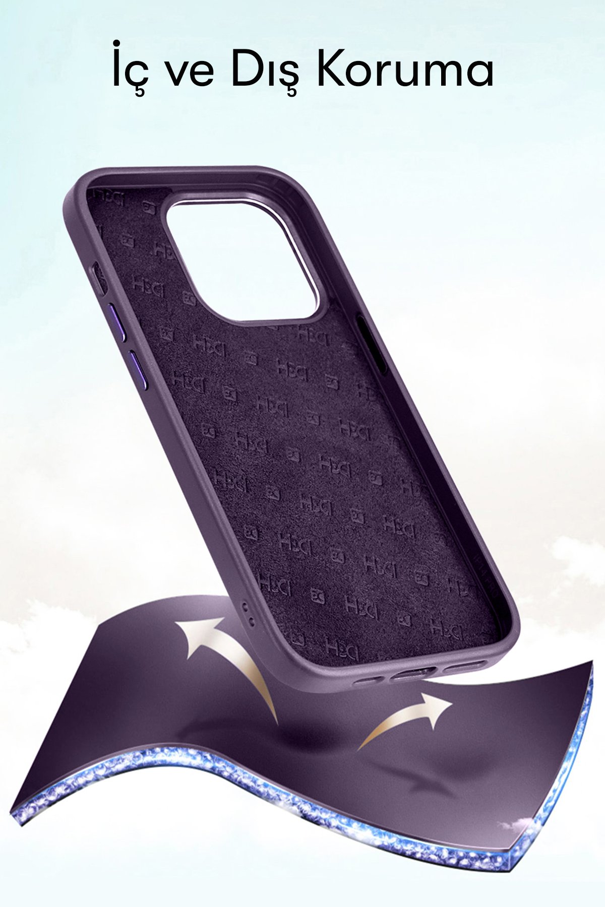 HDD iPhone 15 Pro Max HBC-264 Lambor Karbon Fiber Sport Kapak - Derin Mor