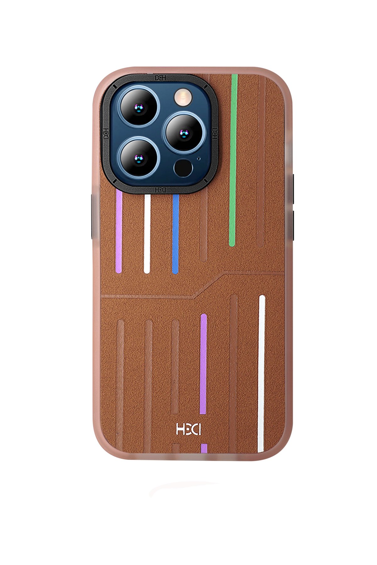 HDD iPhone 15 Pro Max Kılıf HBC-190 Kolaj Kapak - Kahverengi