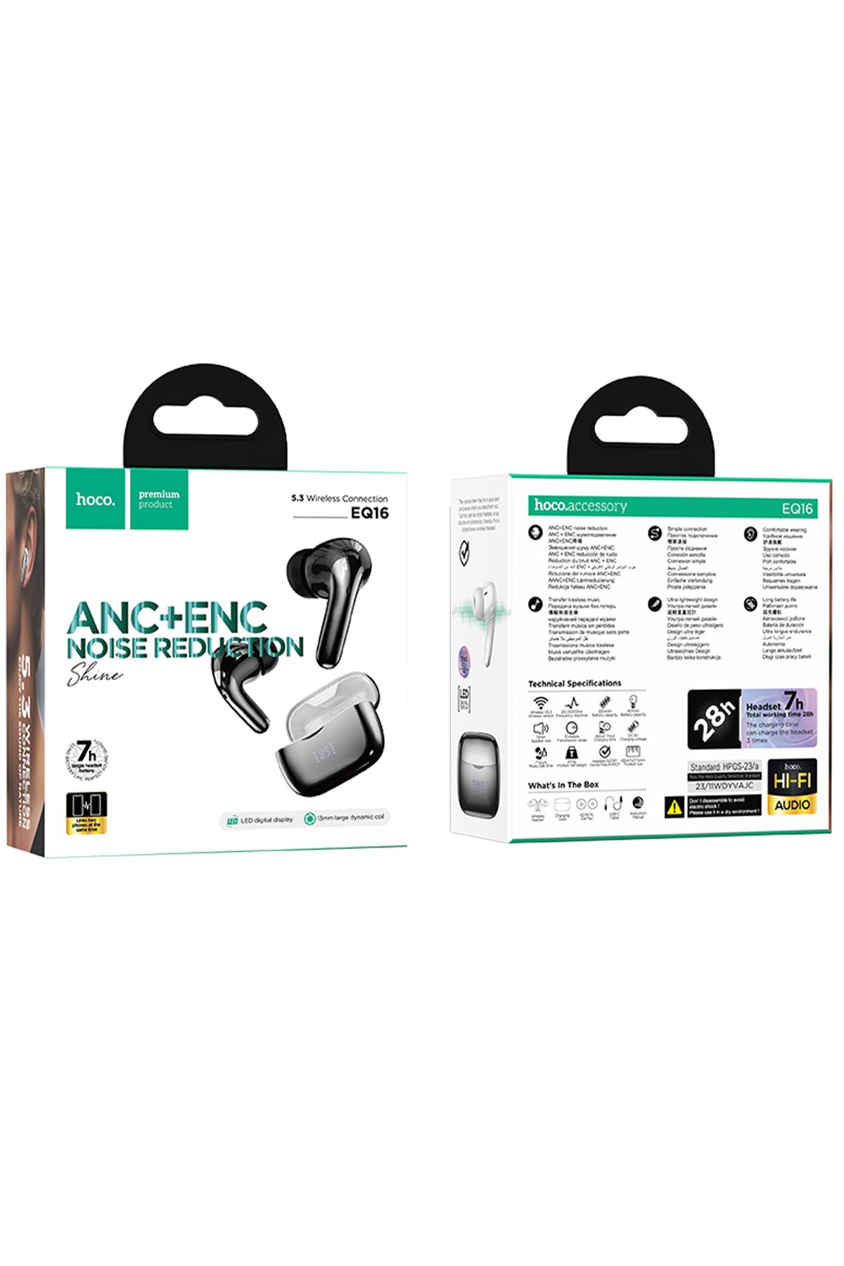 Hoco EW27 Aktif Gürültü Engelleyici Özellikli Bluetooth 5.3 Kablosuz TWS Airpods Kulaklık - Beyaz