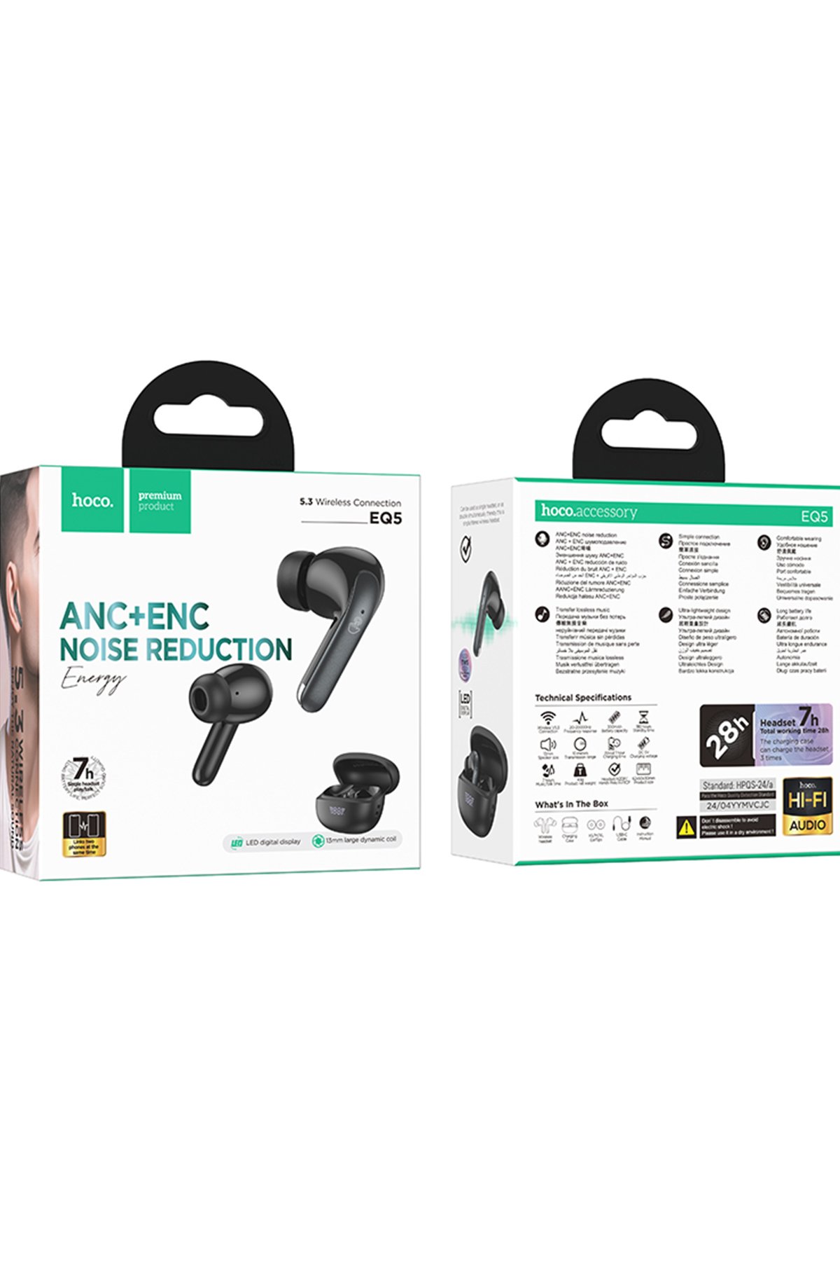 Hoco C133A 1.5M Kablolu 3 Adet Type-C ve 3 Adet USB Çıkışlı 75W GAN PD GAN Masaüstü Şarj Adaptörü - Siyah