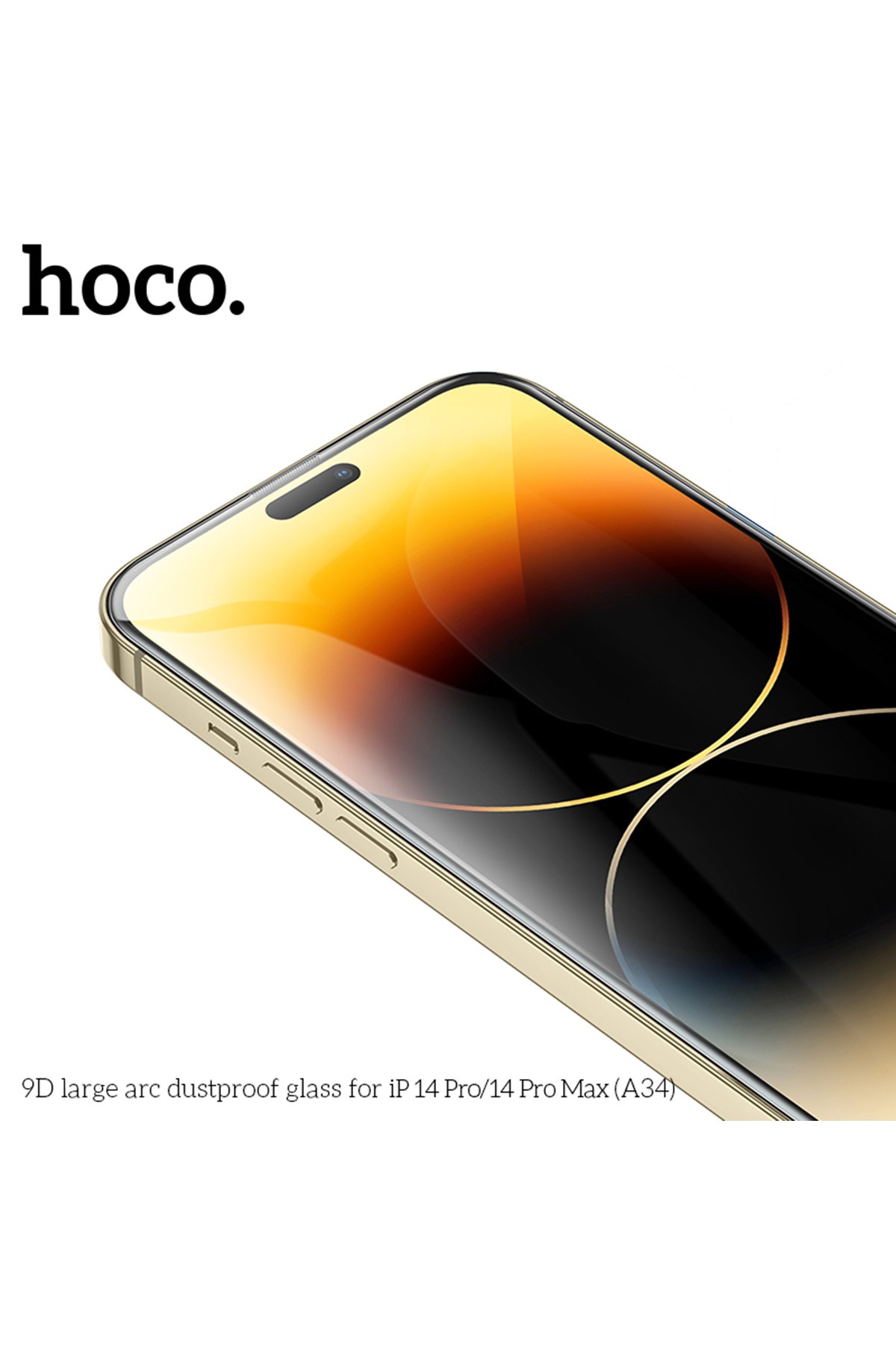 Hoco iPhone 14 Pro 9D Dustproof Hayalet Cam Ekran Koruyucu - Siyah