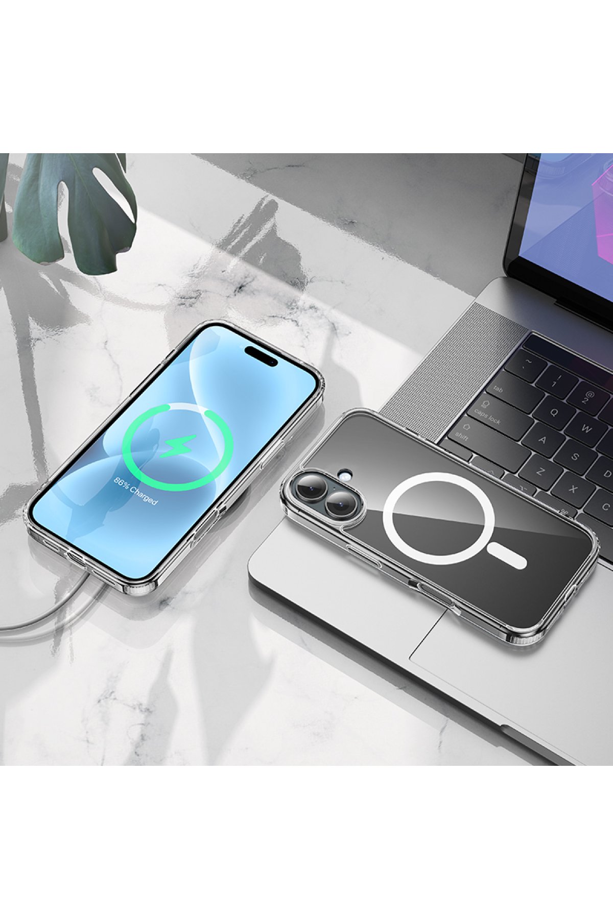 Hoco iPhone 16 Rotating Magsafe Standlı Kapak - Siyah