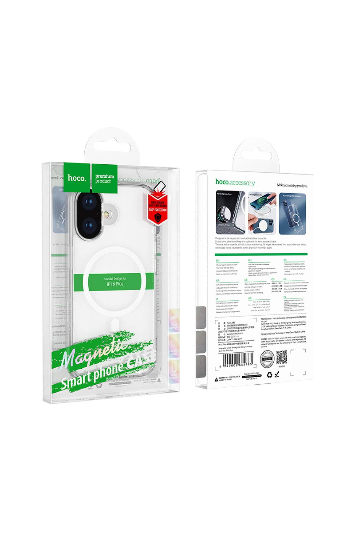 Hoco iPhone 16 Rotating Magsafe Standlı Kapak - Siyah