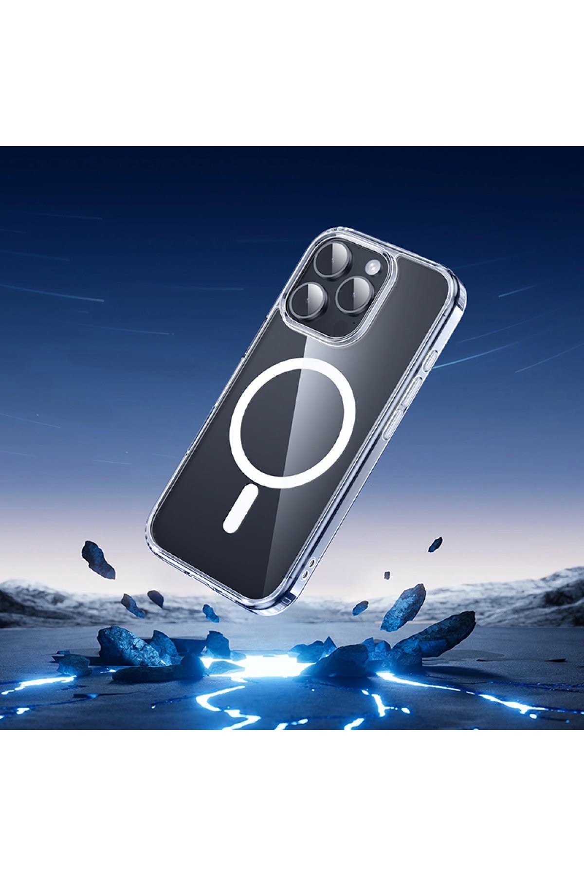 Hoco iPhone 16 Pro Rotating Magsafe Standlı Kapak - Şeffaf