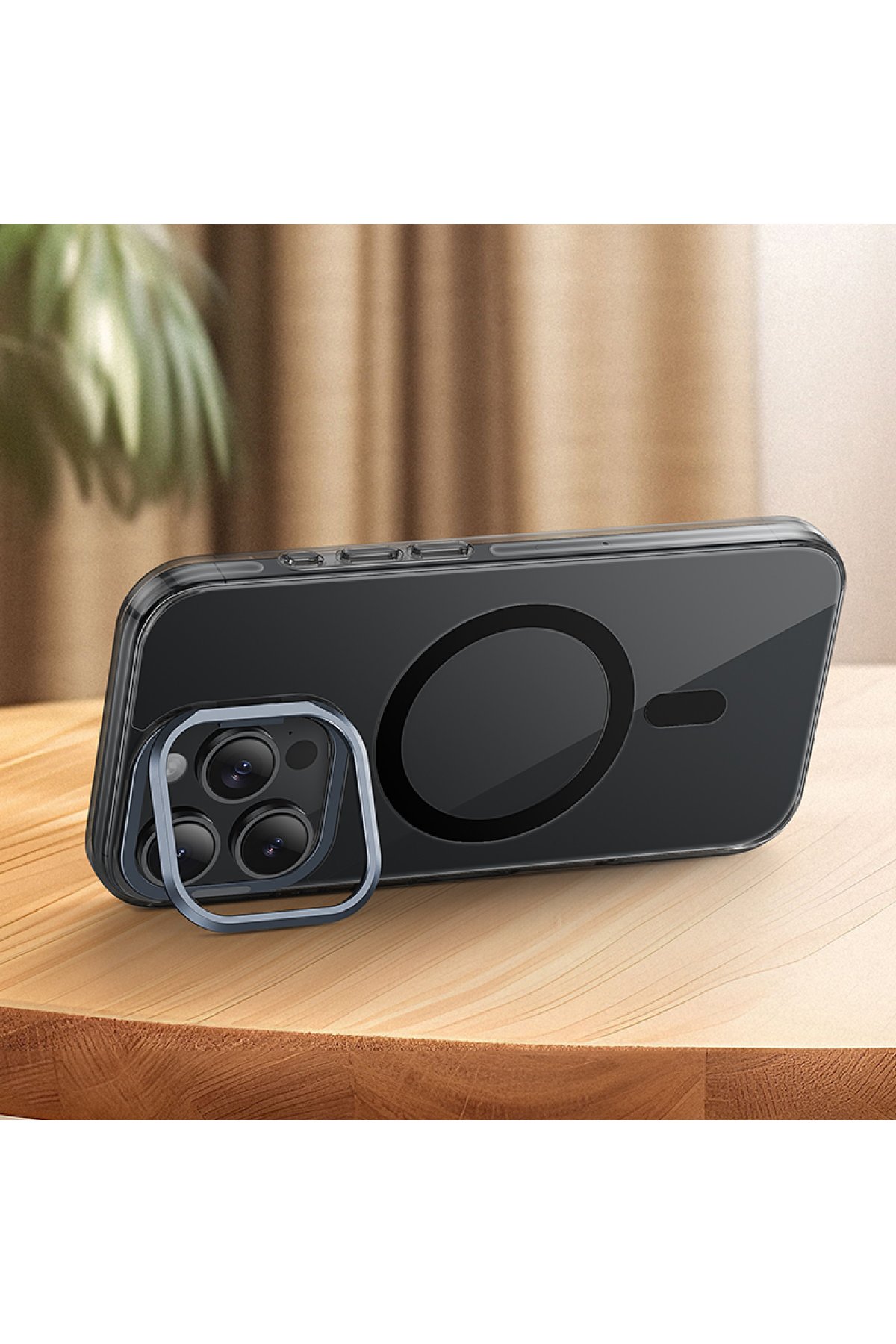 Hoco iPhone 16 Pro 3D Metal Frame Kamera Lens - Siyah