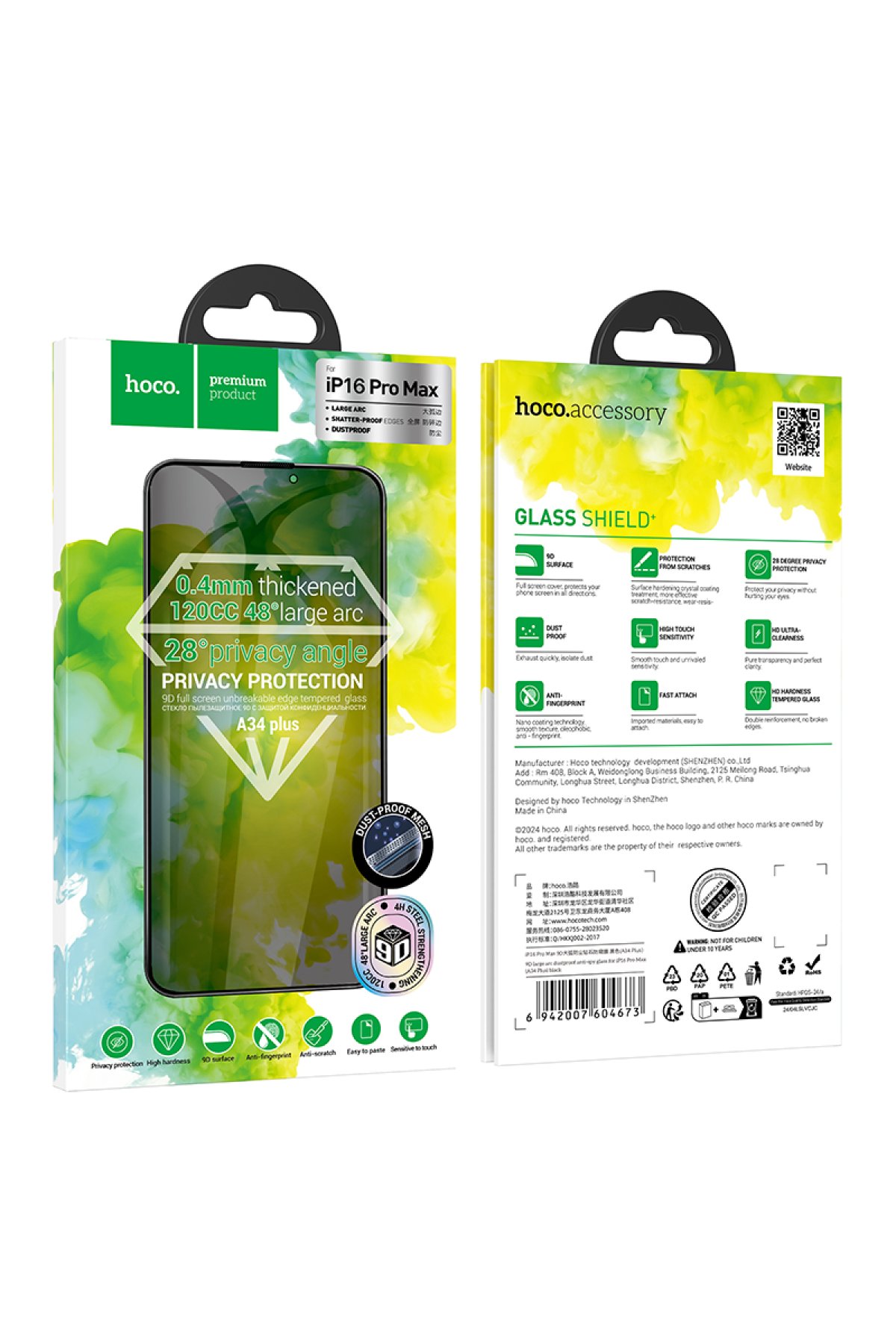 Hoco iPhone 16 Pro Max 3D Metal Frame Kamera Lens - Siyah