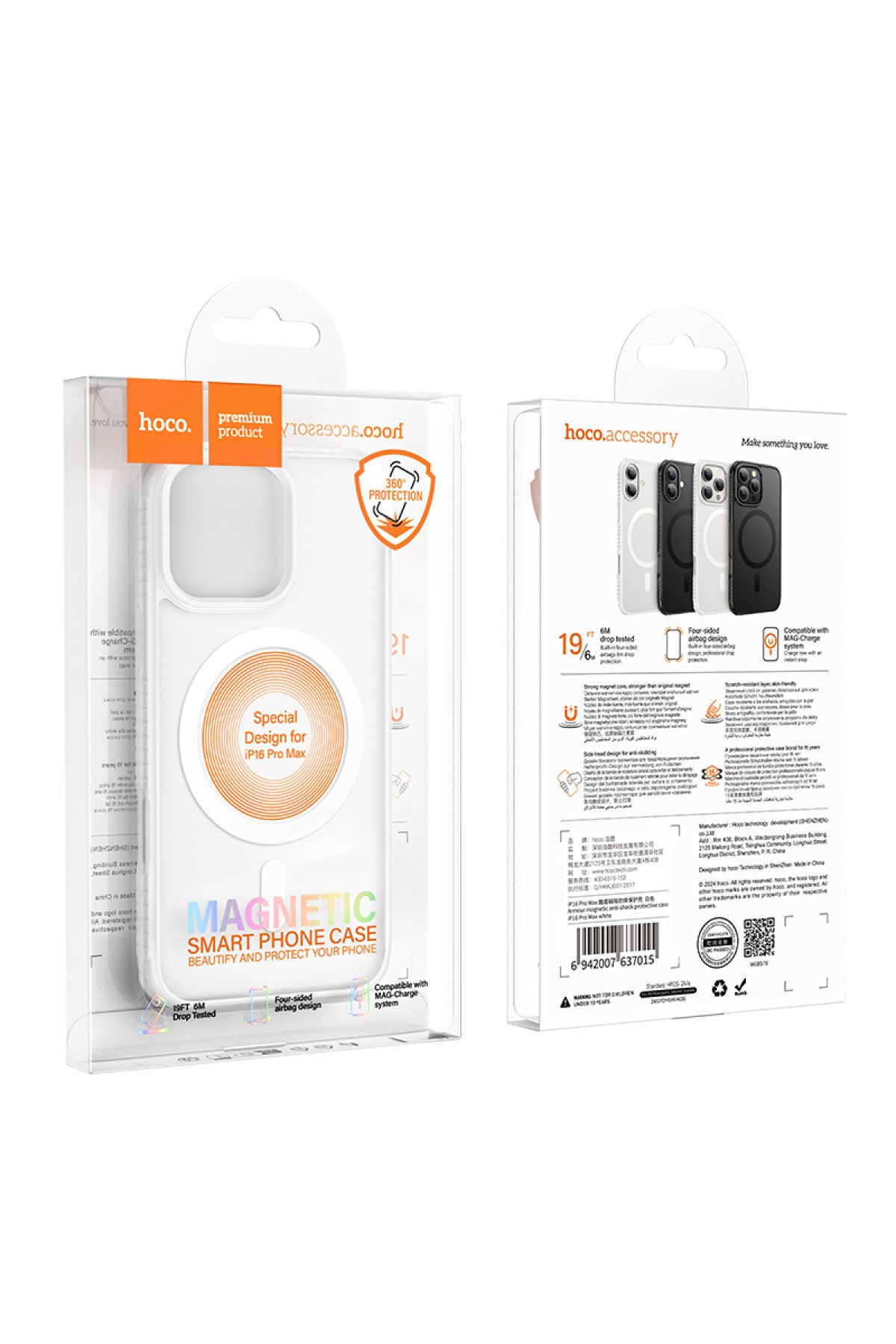 Hoco iPhone 16 Pro Max Rotating Magsafe Standlı Kapak - Siyah